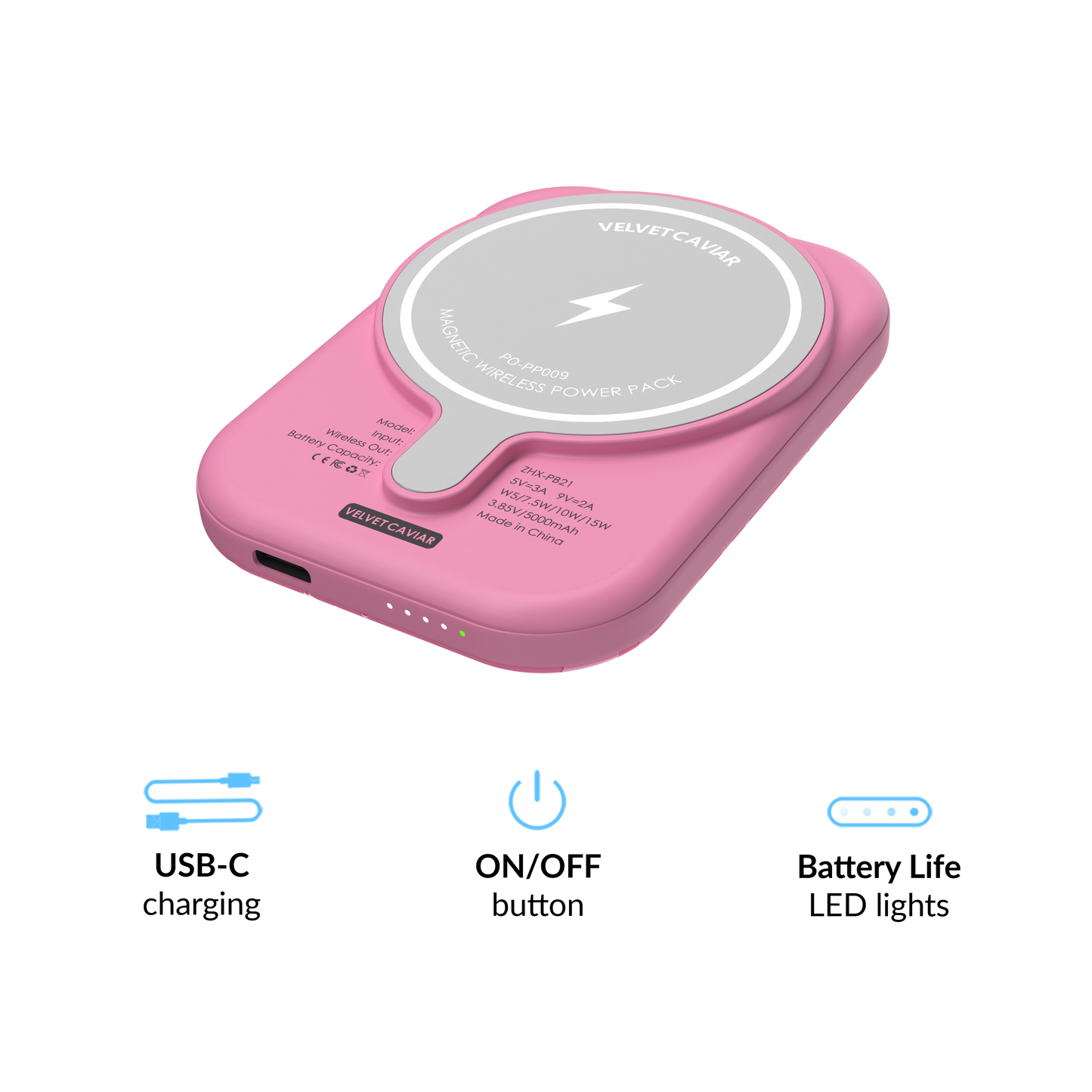 Wireless Phone Charger - Hot Pink Leopard