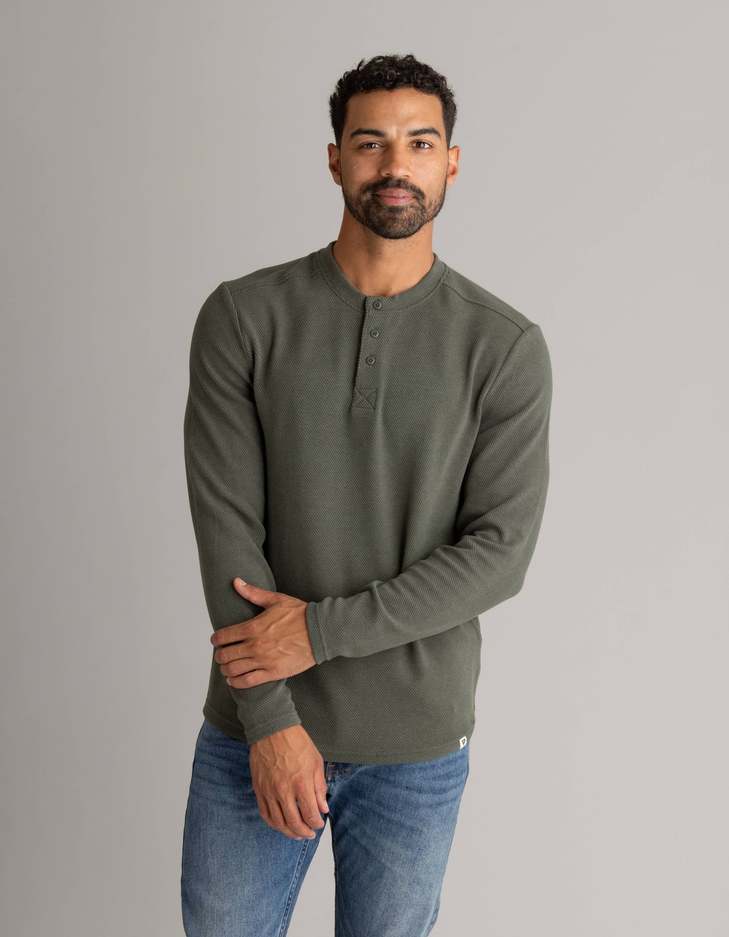 Men's Lichen Stretch Flannel Henley