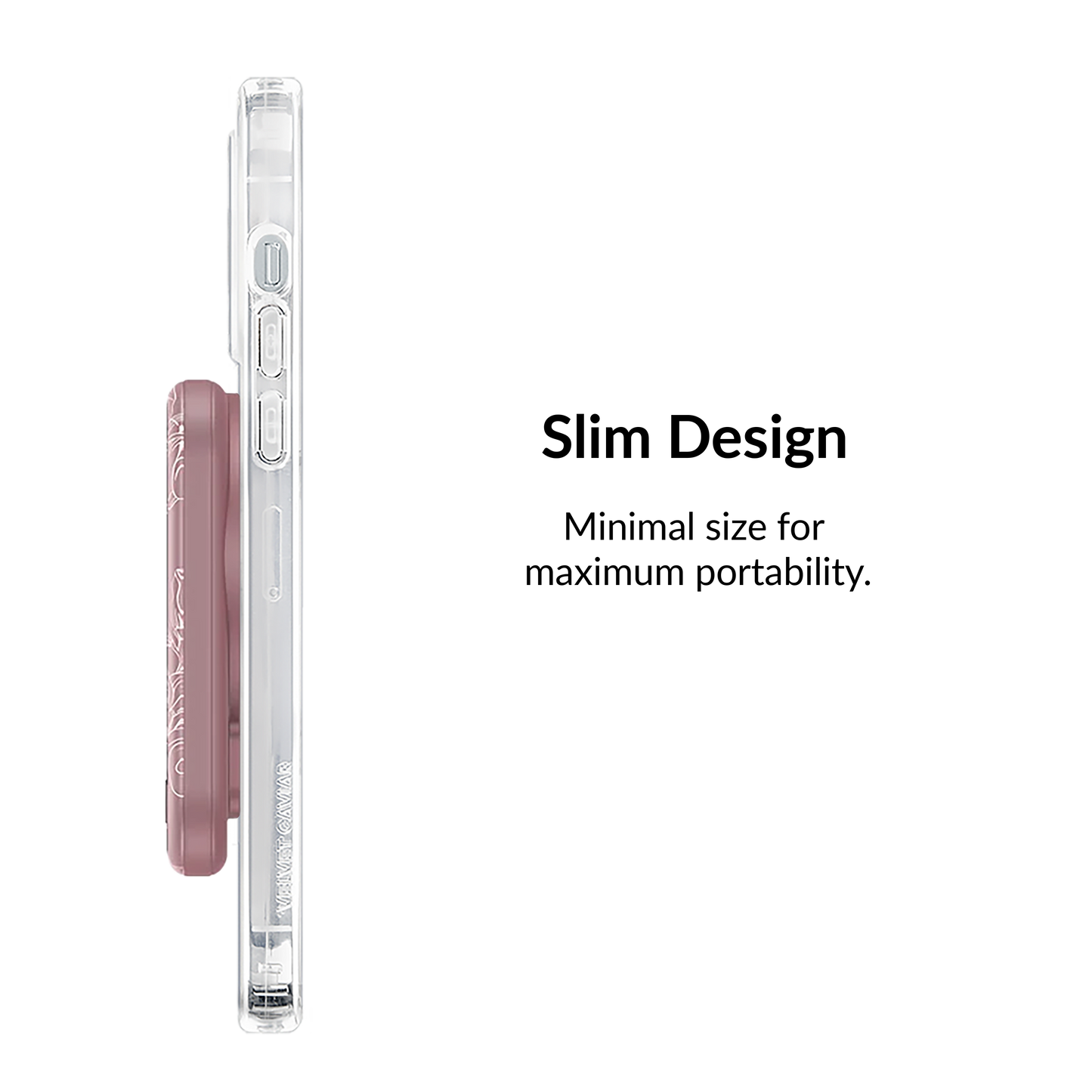 Wireless Phone Charger - Dusty Rose Chrome Floral