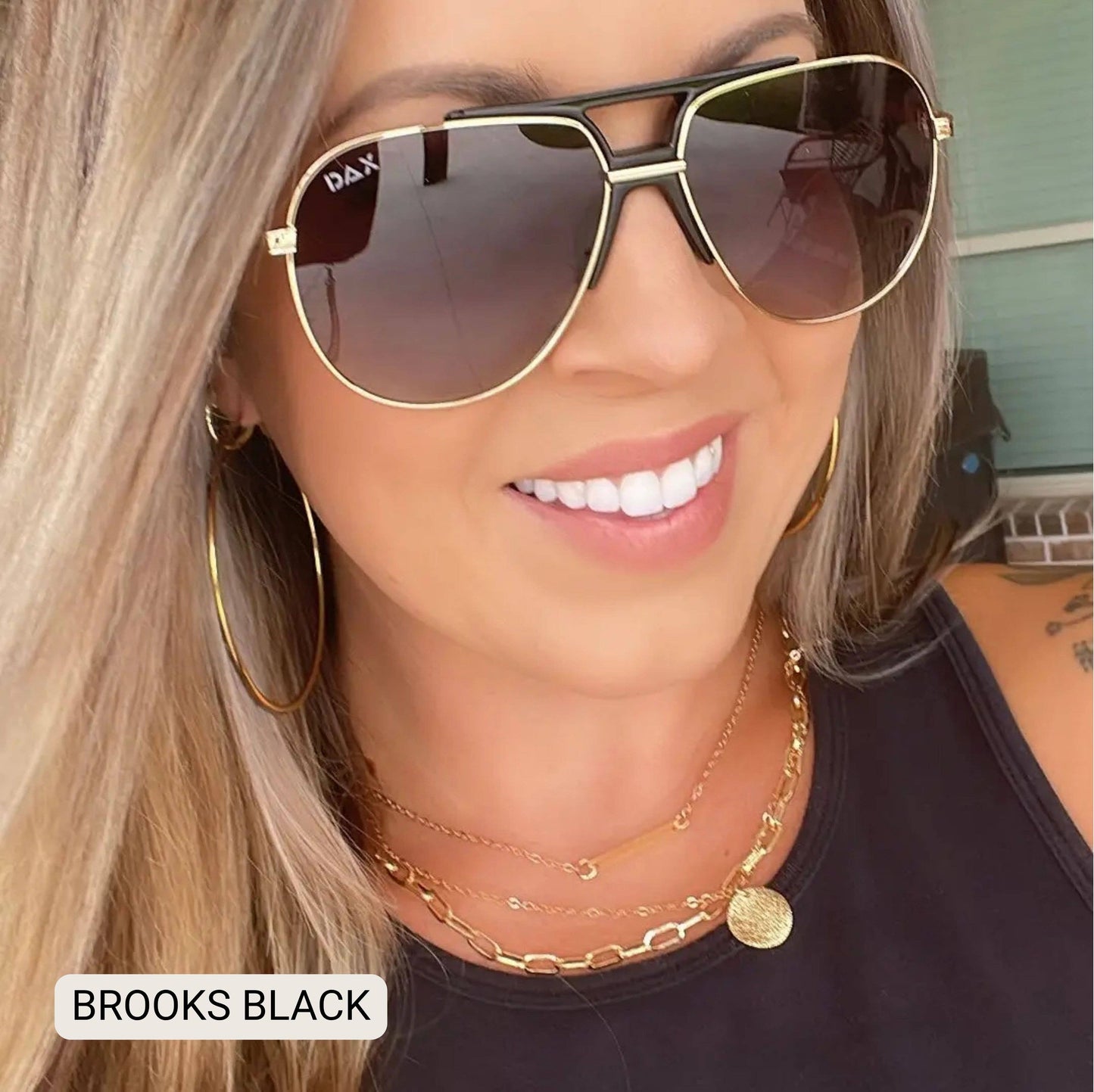 BROOKS - Unisex Large Polarized Aviator Sunglasses
