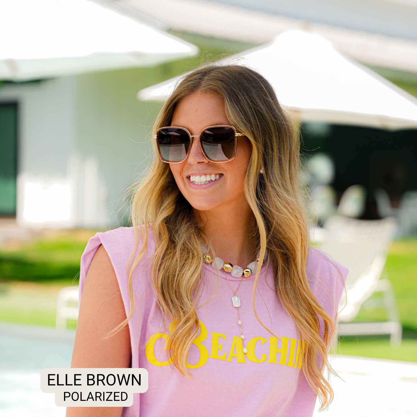 ELLE - Women's Polarized Oversized Sunglasses