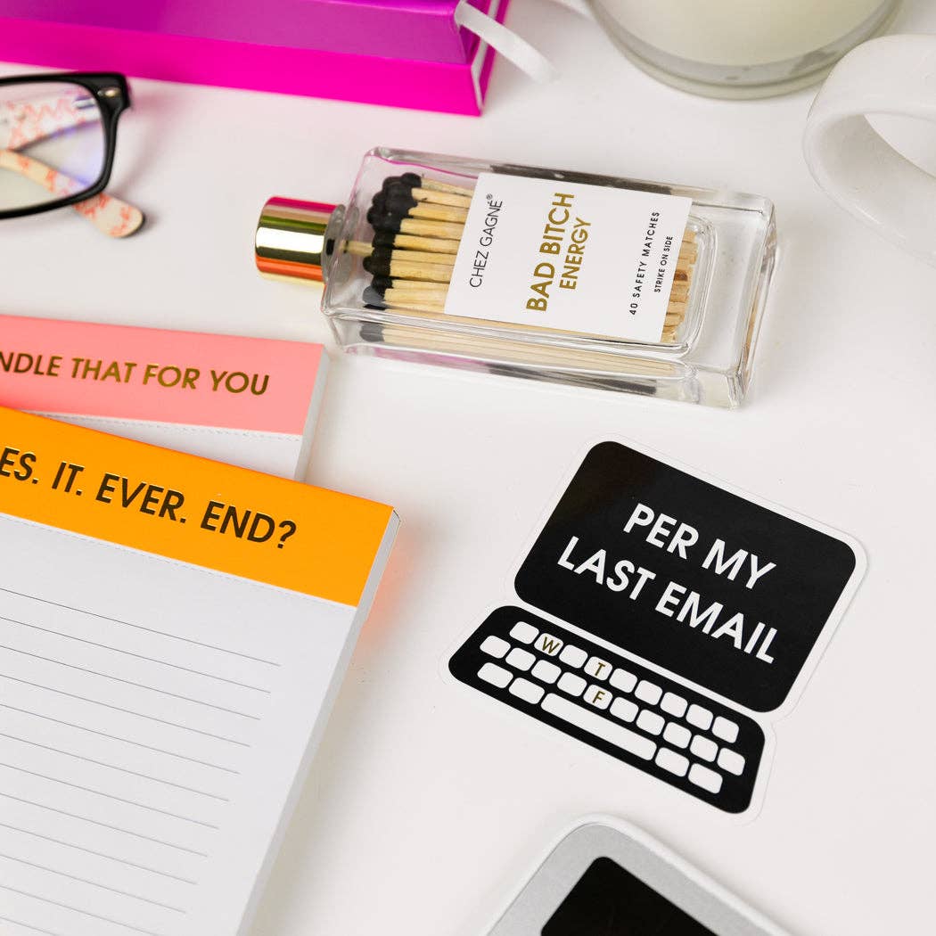 Bad Bitch Energy Glass Bottle Safety Matches Black