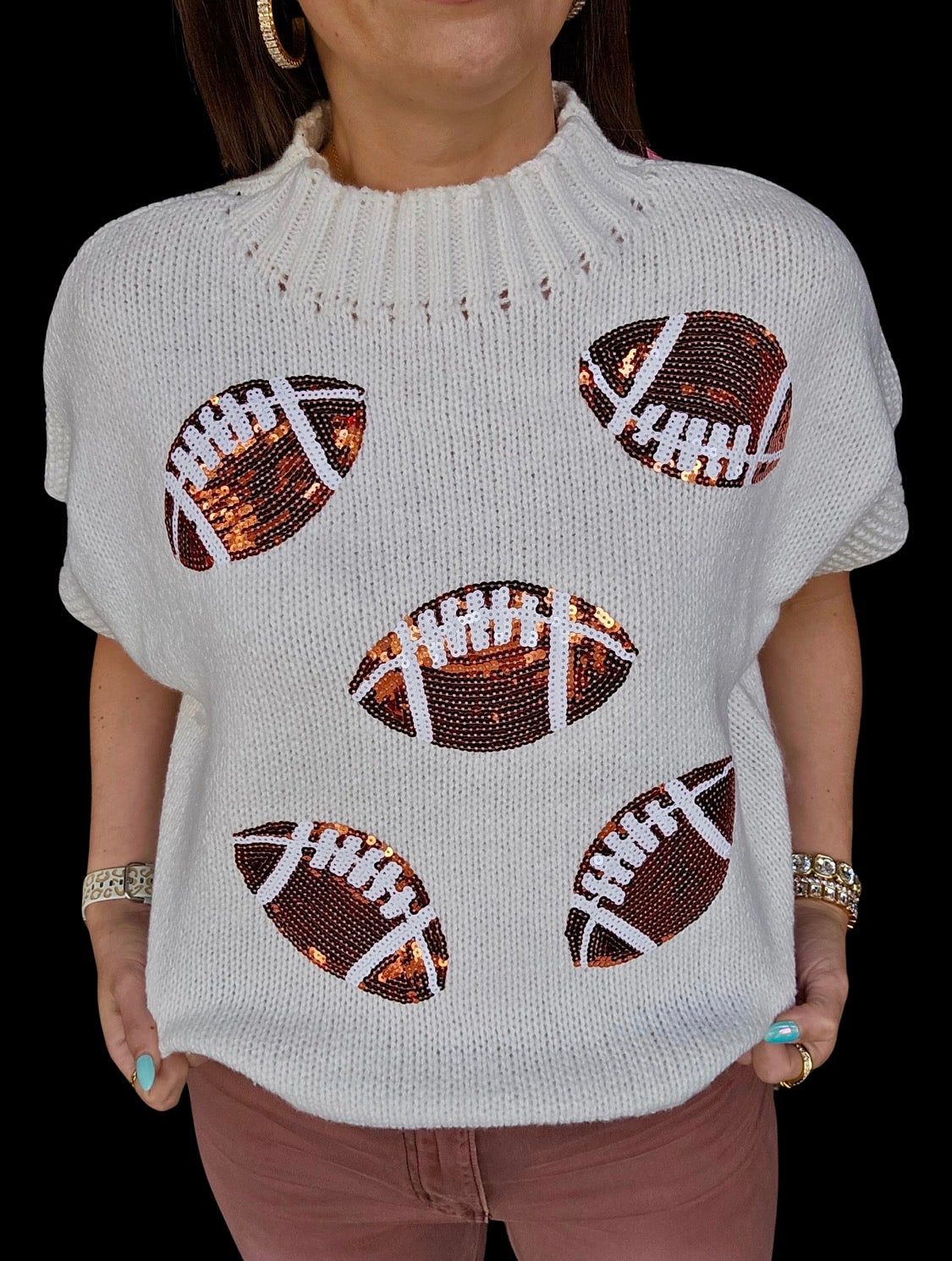 Sequin Football Sweater