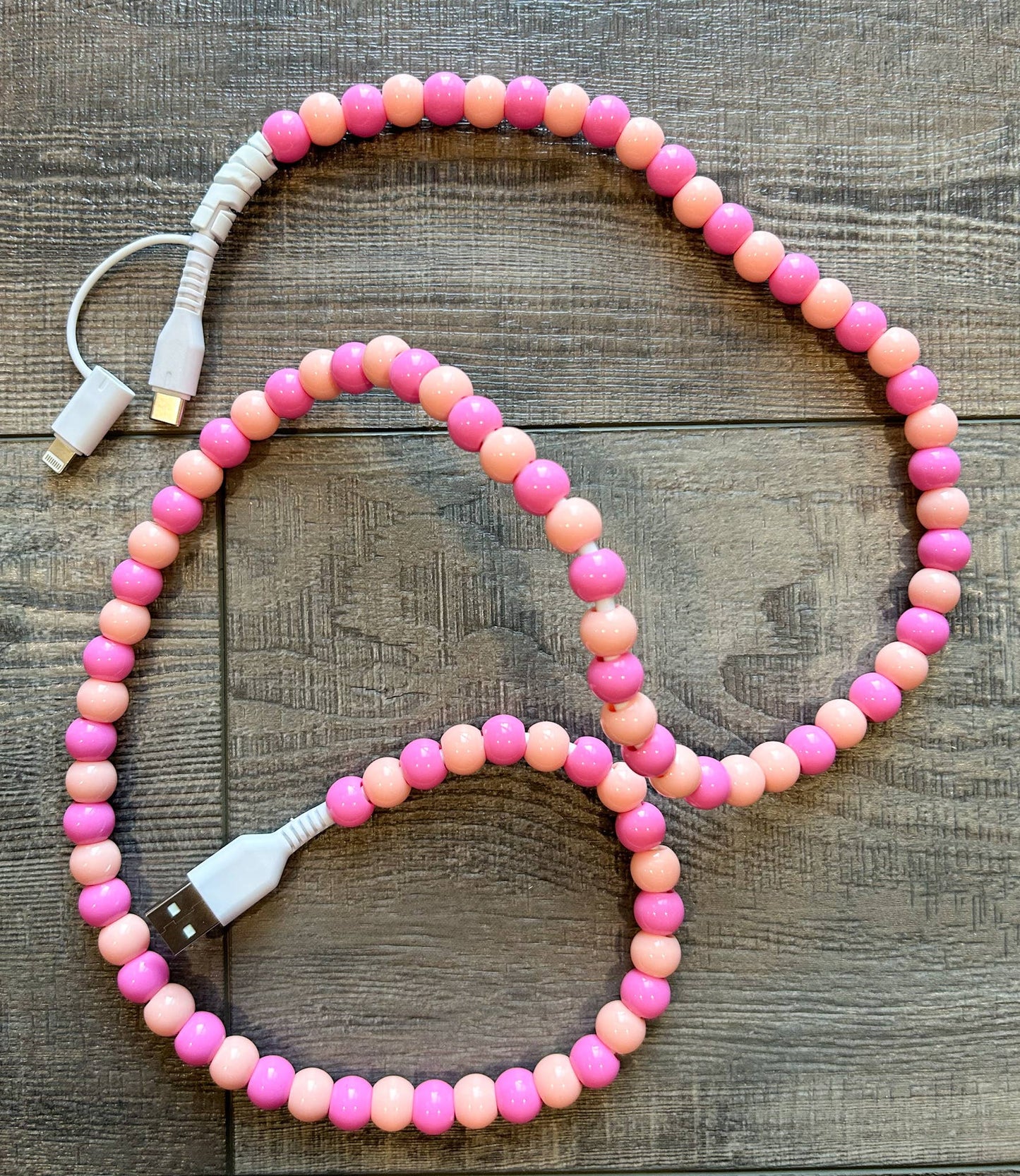 Beaded Phone Charger w/Lightning & USB-C Cable