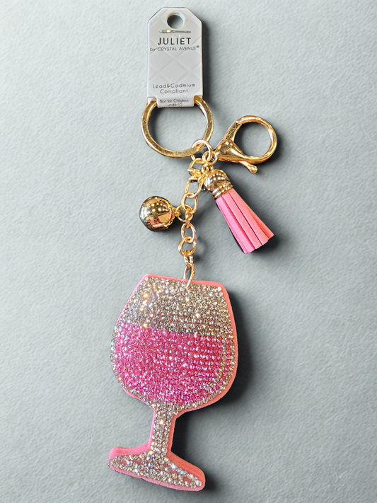 RHINESTONE COCKTAIL KEYCHAIN