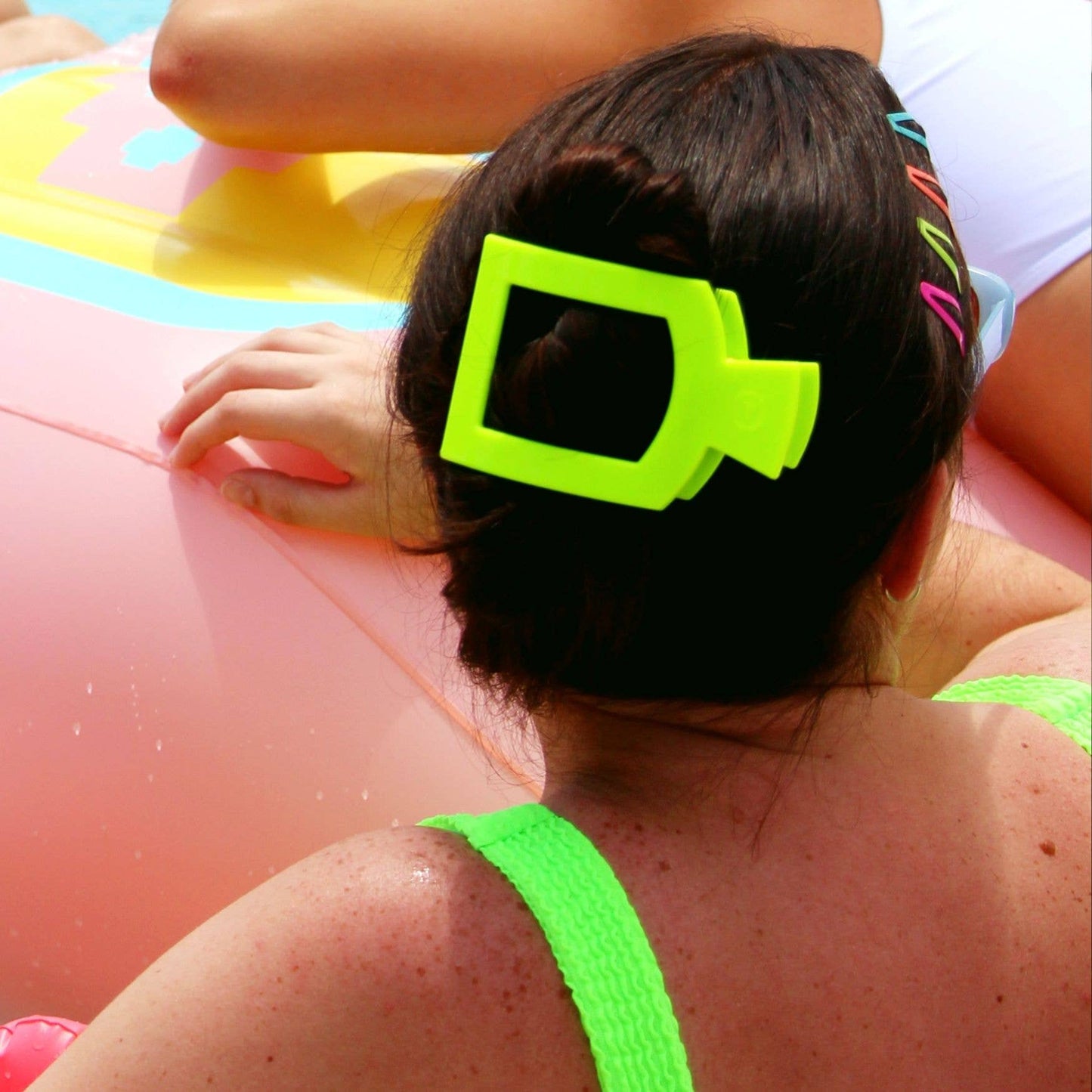 Flat Square Hair Clip | Large | Summer Brights