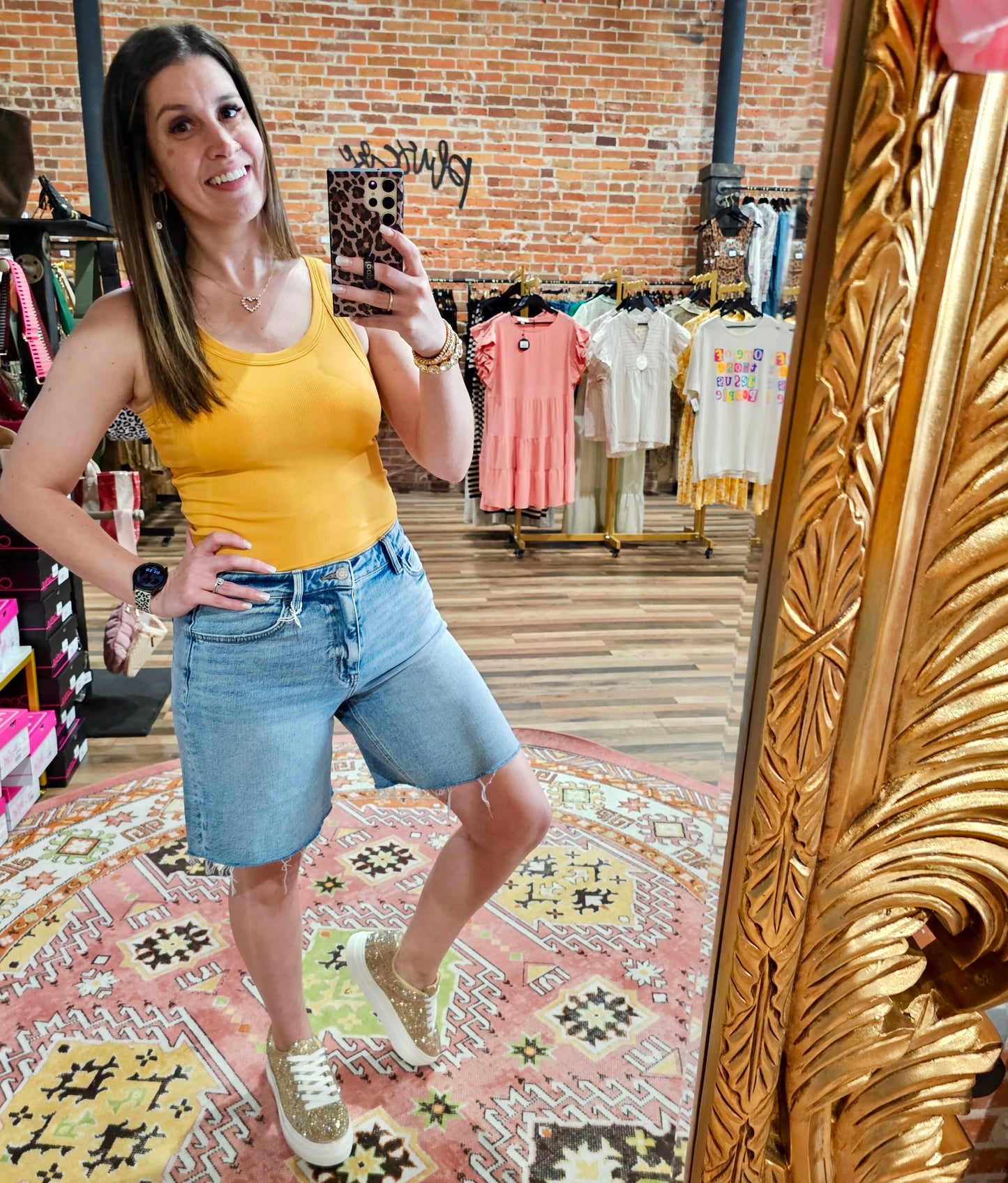 High Rise Denim Jorts