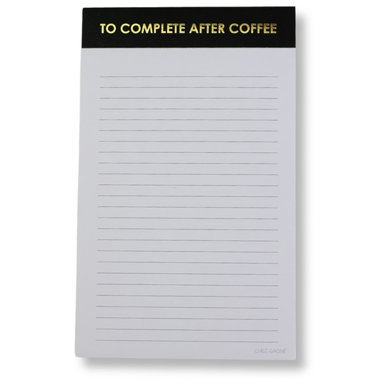 To Complete After Coffee Lined Notepad Black