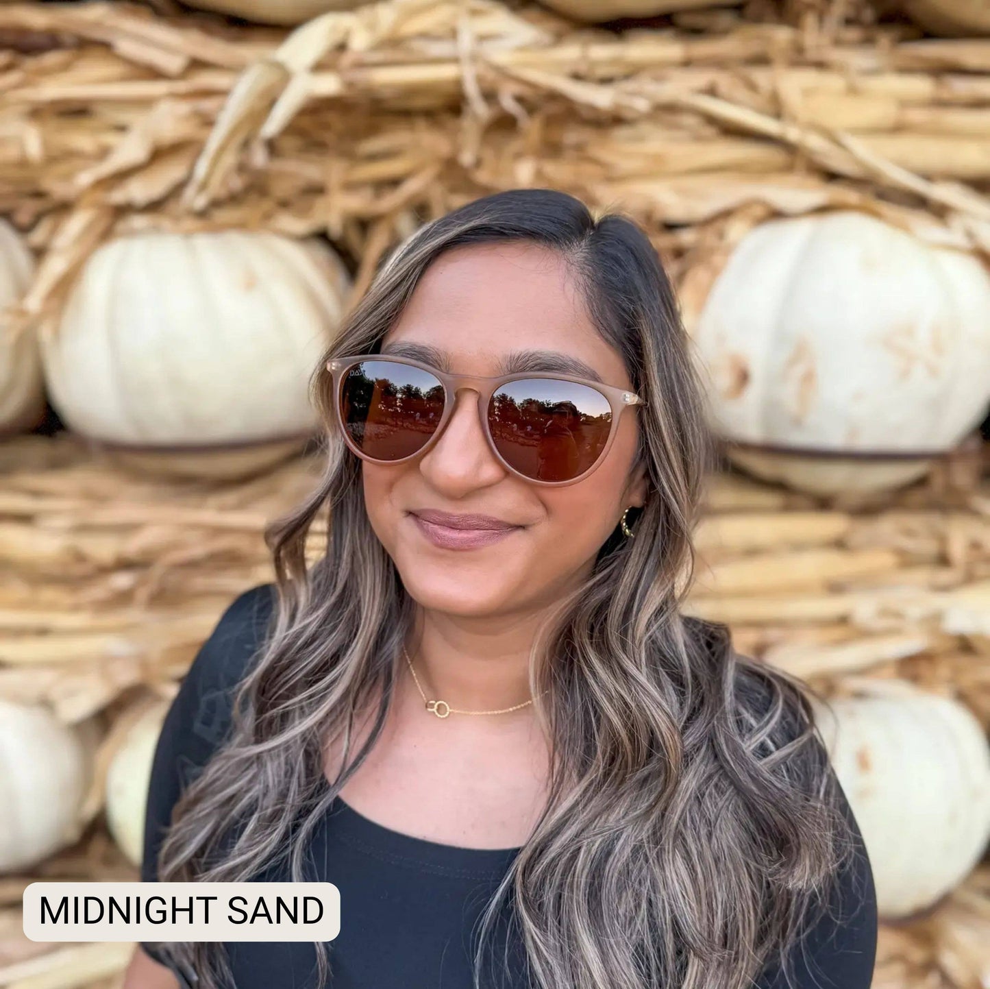 MIDNIGHT - Women's Polarized Medium Horn Sunglasses