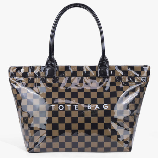 Zipper Checkered TOTE BAG