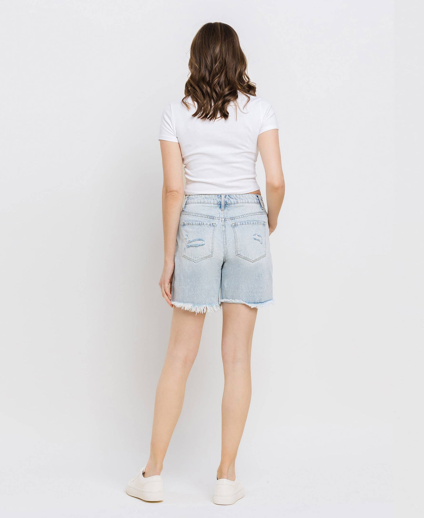 SUPER HIGH RISE CRISS CROSS BOYFRIEND SHORTS