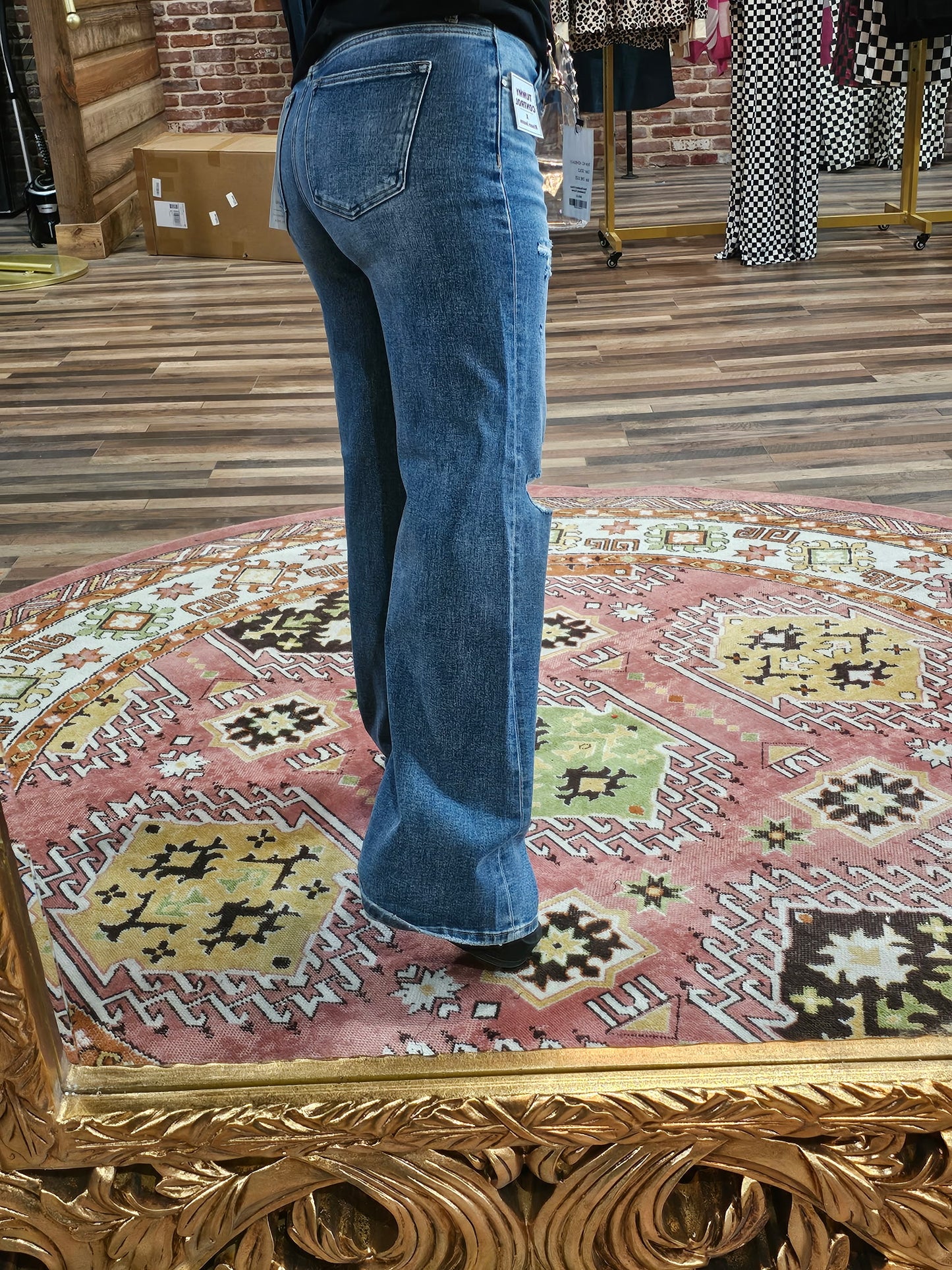 TUMMY CONTROL SLOUCHY WIDE JEANS