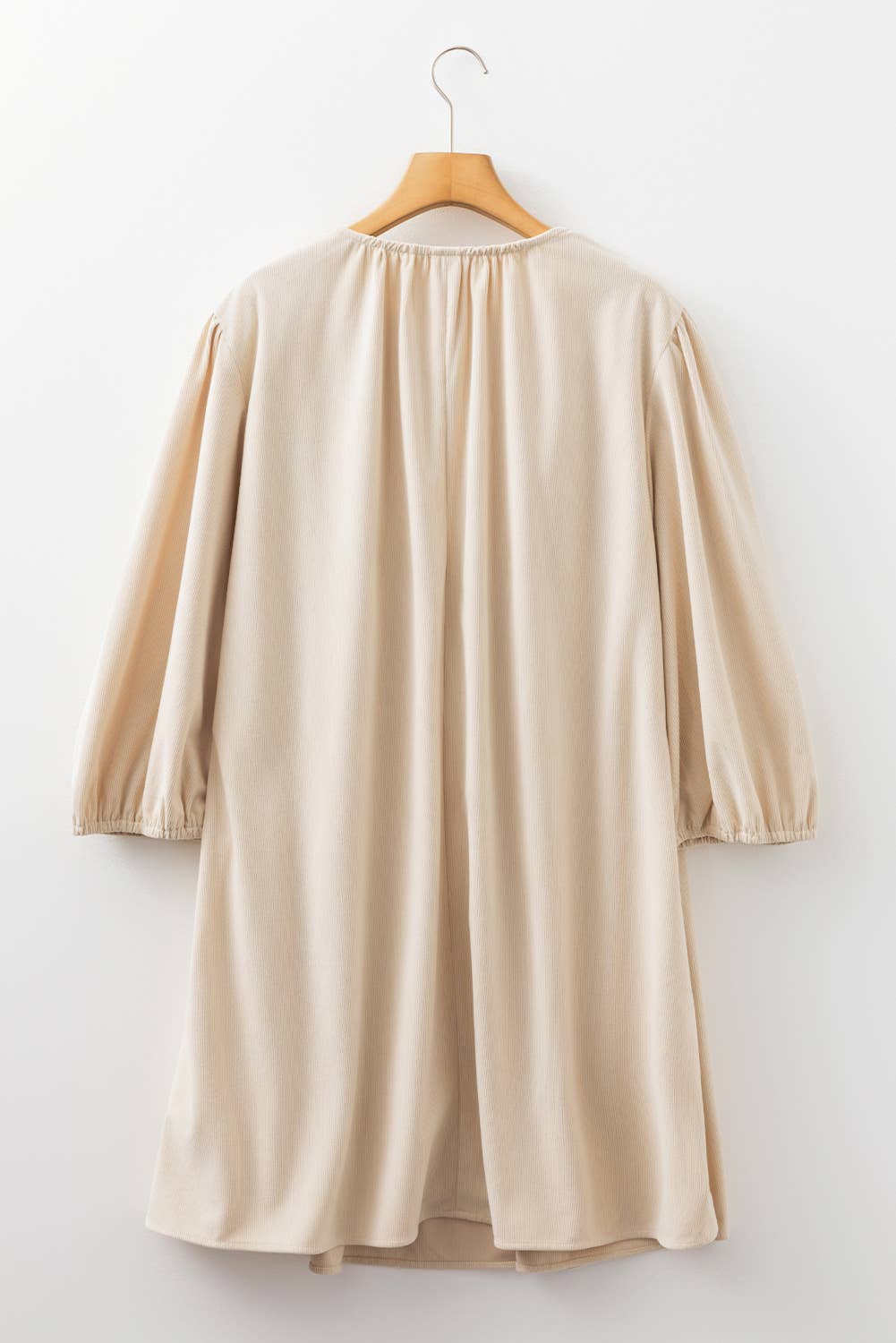 Notched Neck Scallop Detail Plus Size Mini Dress