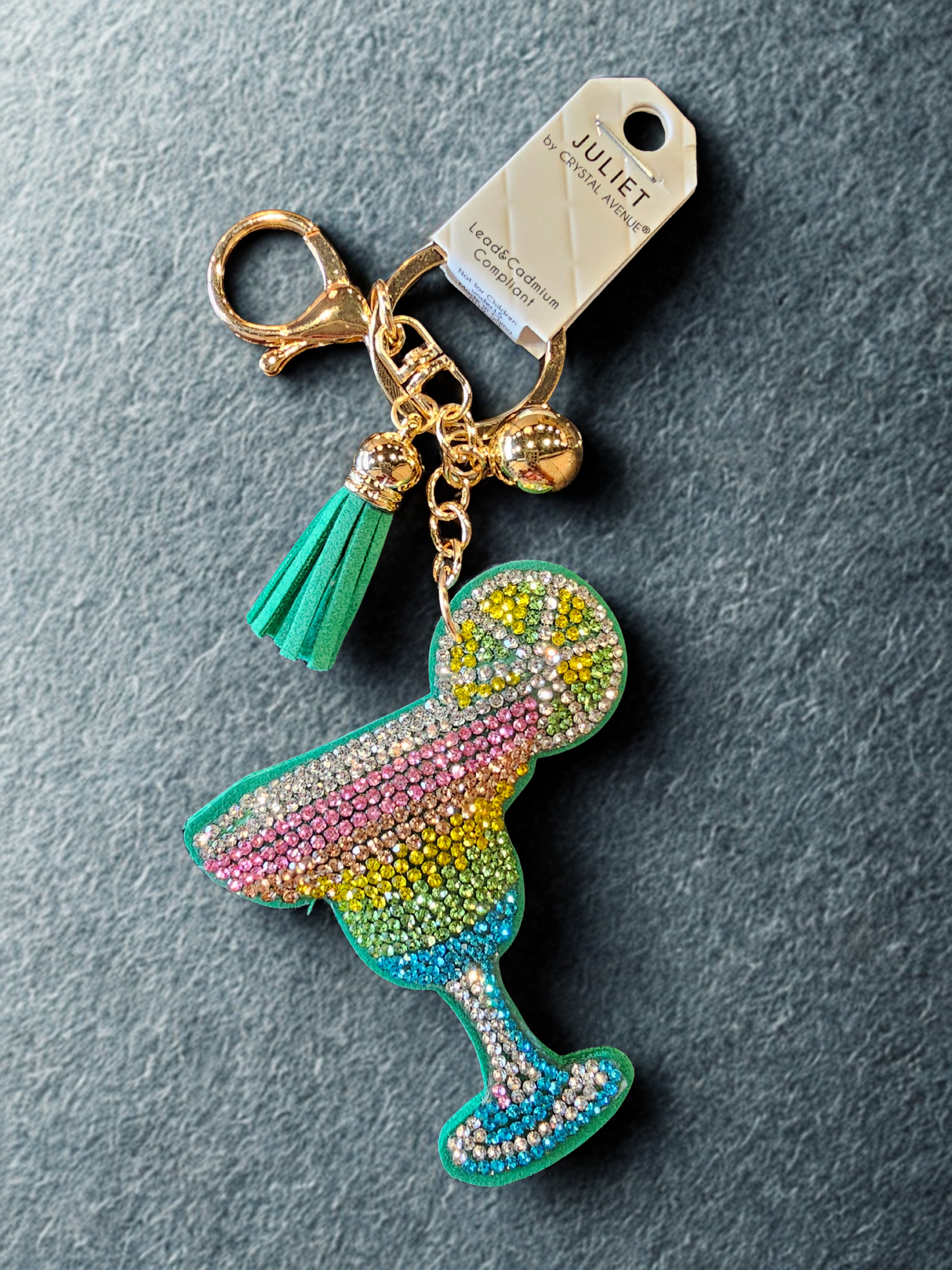 RHINESTONE COCKTAIL KEYCHAIN