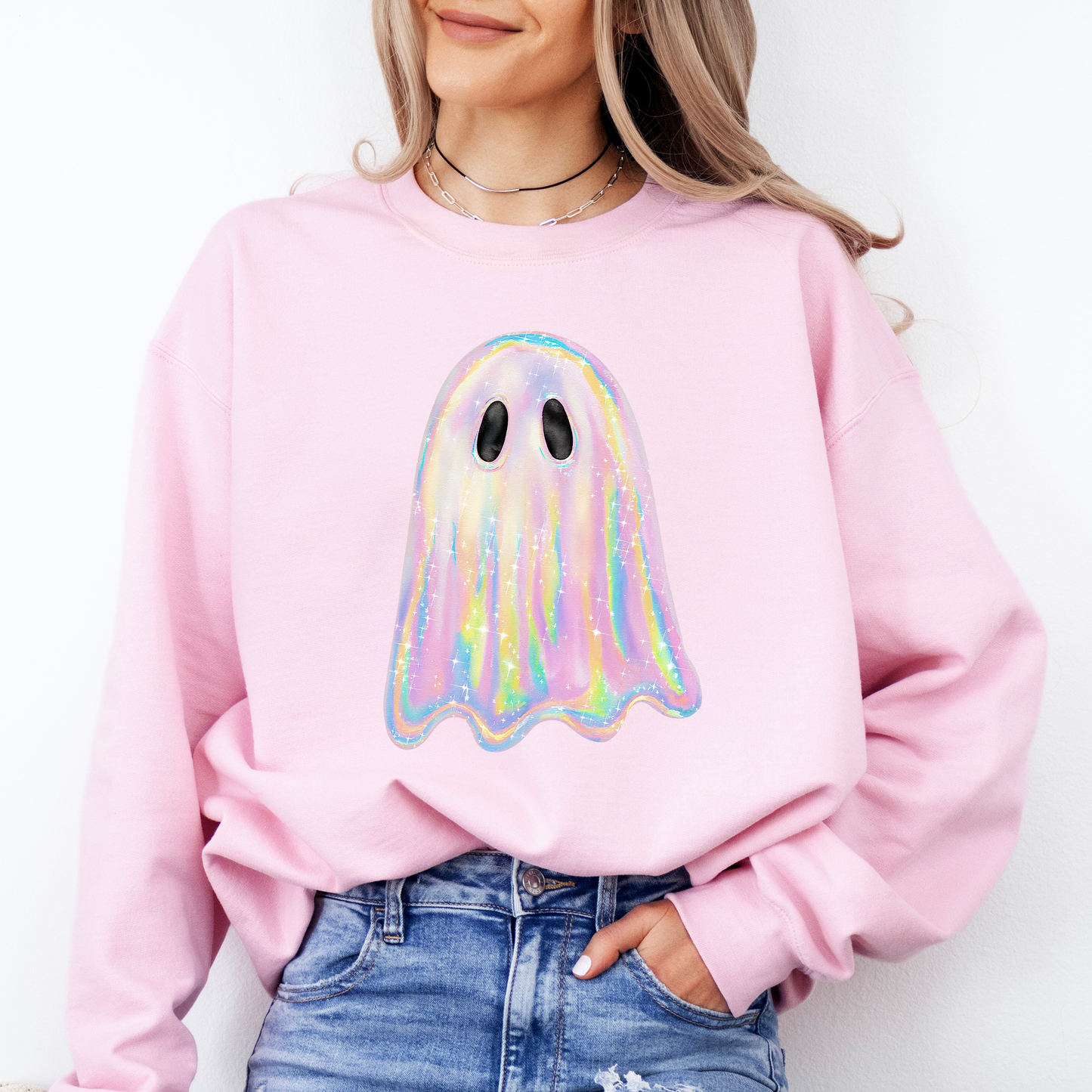 Shimmering Ghost, Iridescent Ghost Halloween Sweatshirt