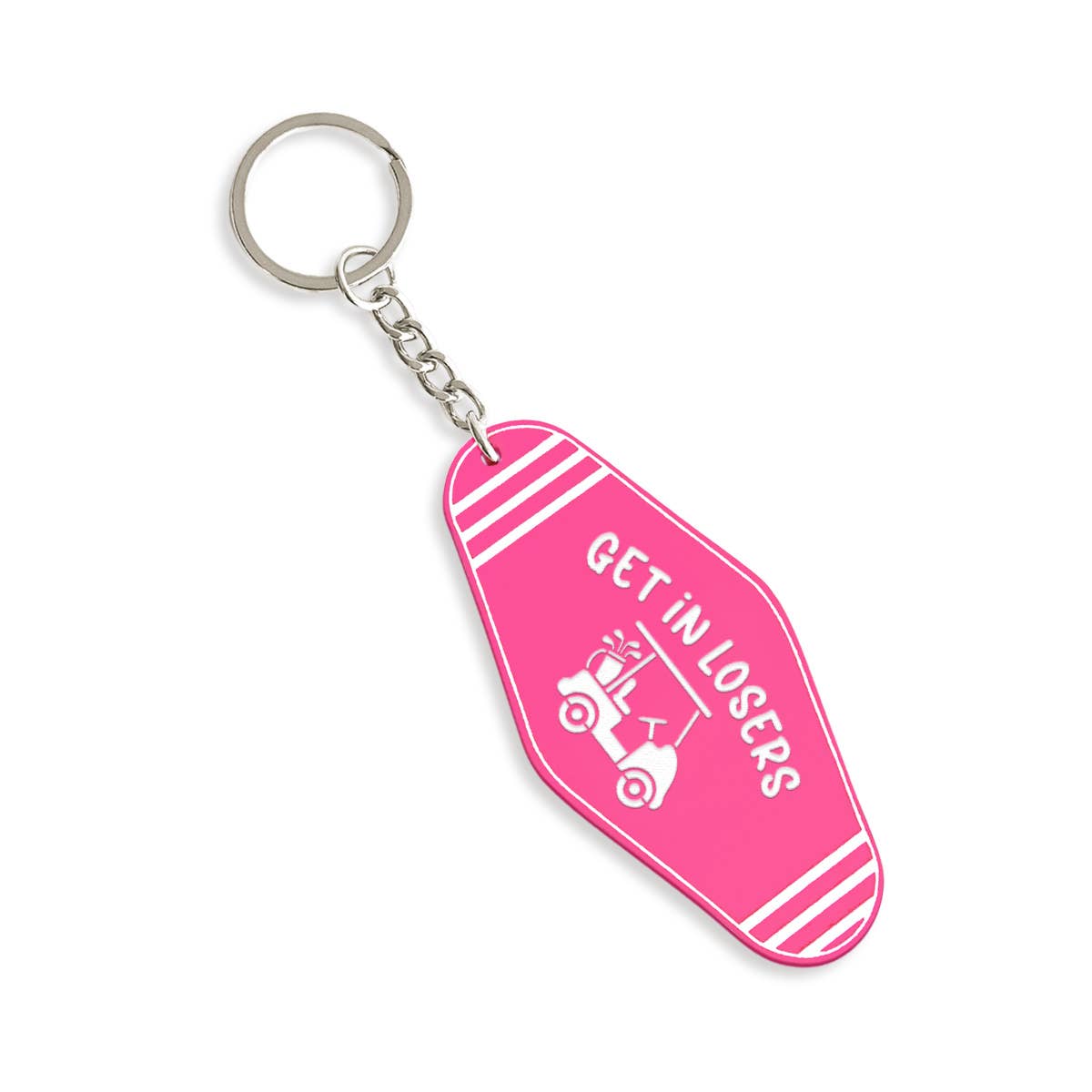 Hot Pink/White Get In Golf Keychain