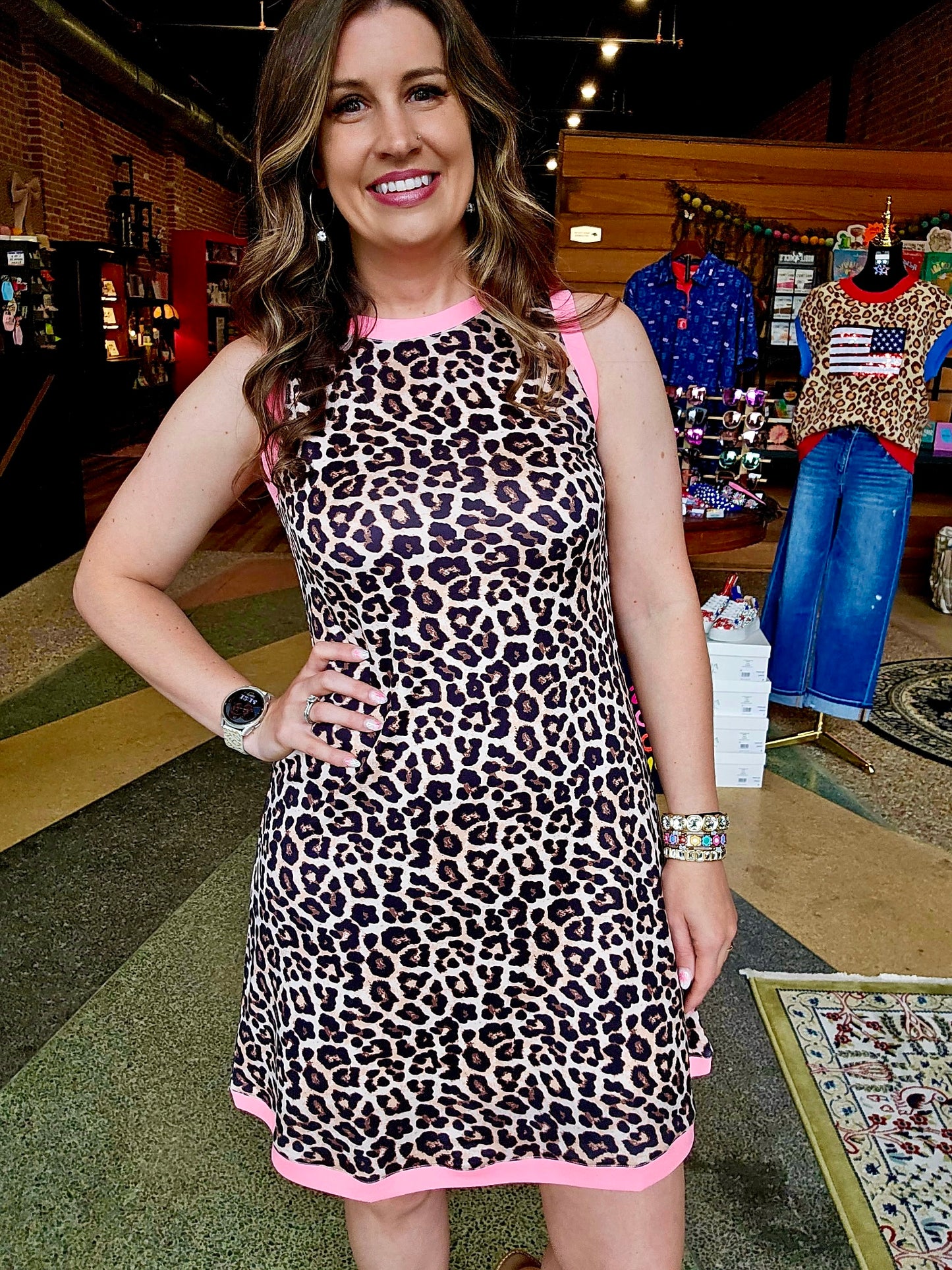 Lucy Tank Dress - Pink Safari Chic