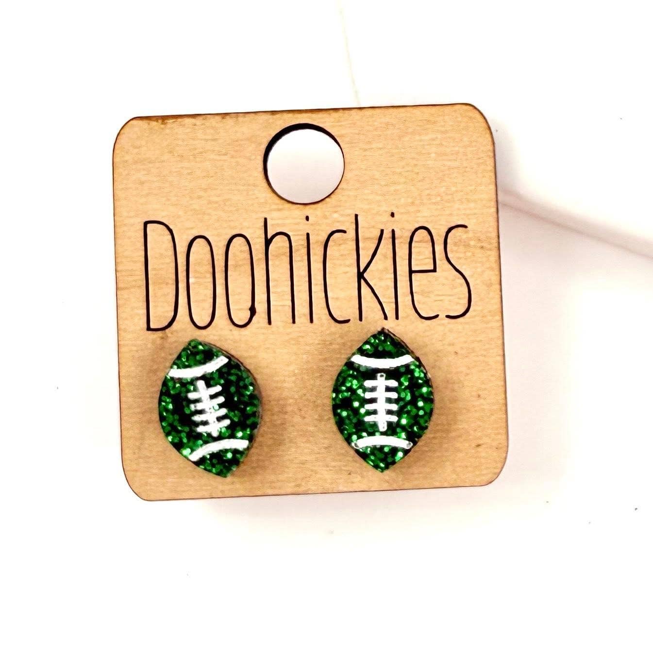 School Spirit Glitter Football Studs