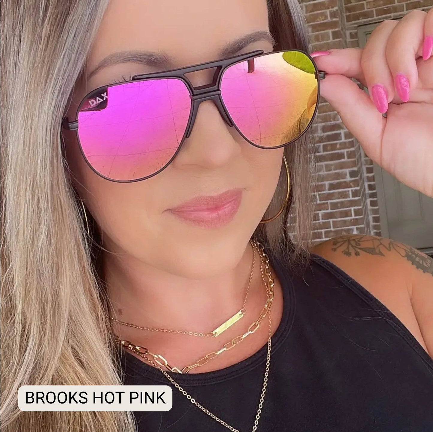 BROOKS - Unisex Large Polarized Aviator Sunglasses