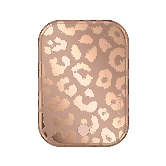 Wireless Phone Charger - Bronze Chrome Leopard