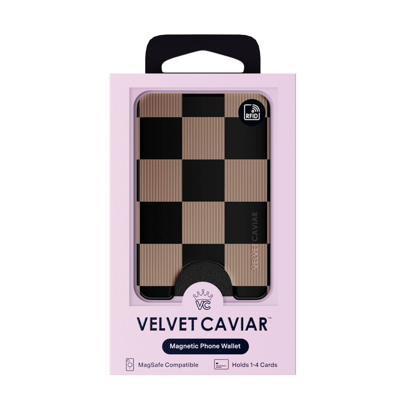 Magnetic Phone Wallet - Mocha Vibe Checker