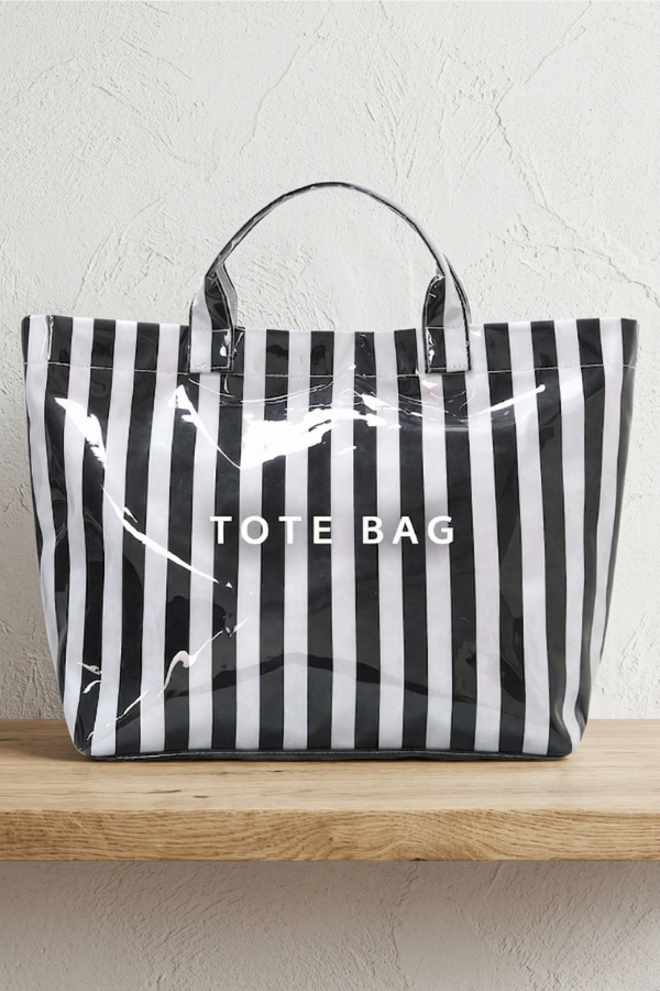 Black and White Striped TOTE BAG