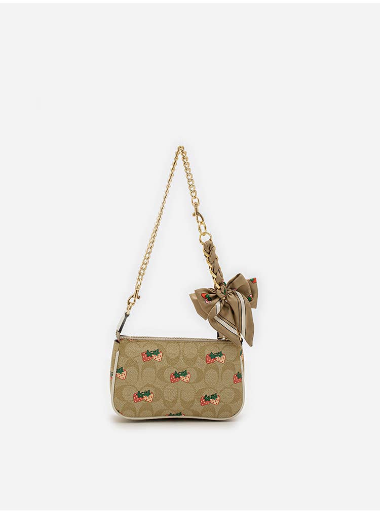 Retro Bow Silk Scarf Bag Extension Strap