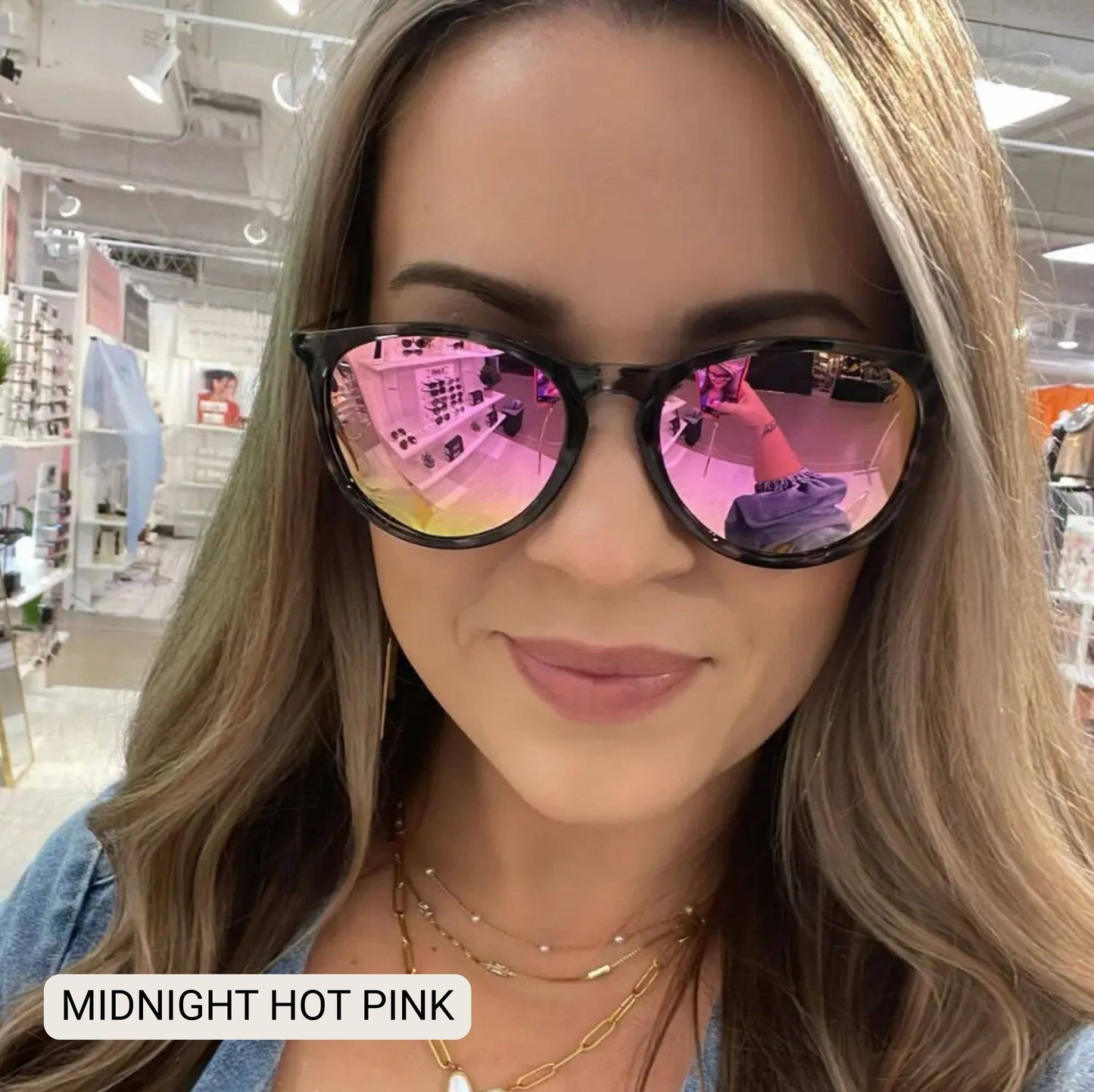 MIDNIGHT - Women's Polarized Medium Horn Sunglasses