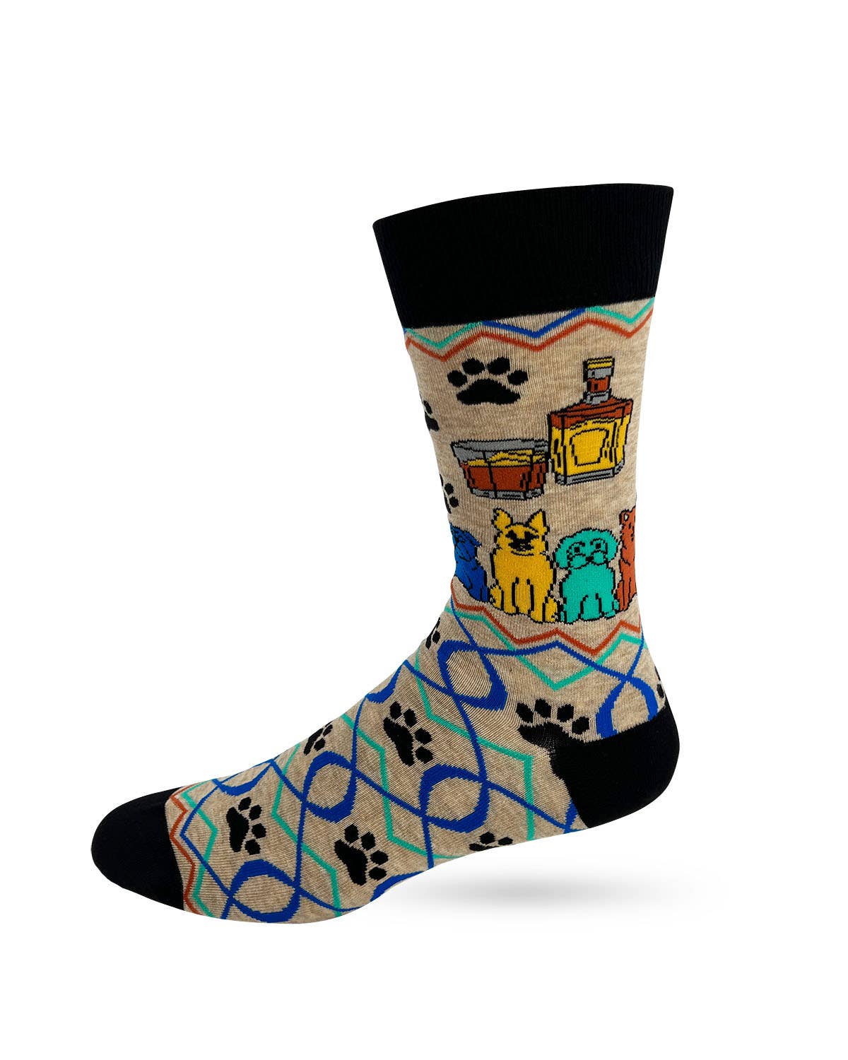 It’s Not Drinking Alone if the Dog is Home Men's Novelty Crew Socks