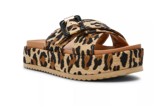 Stasia A Leopard Crossover Sandals
