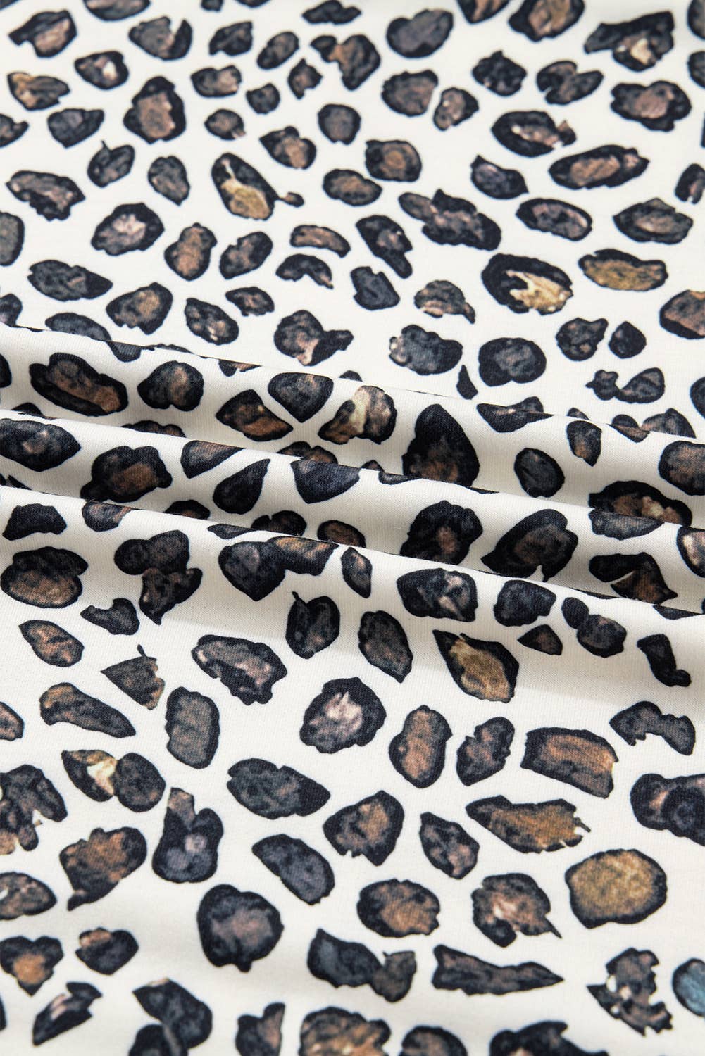 Plus Size Leopard Pullover and Shorts 2pcs Outfit