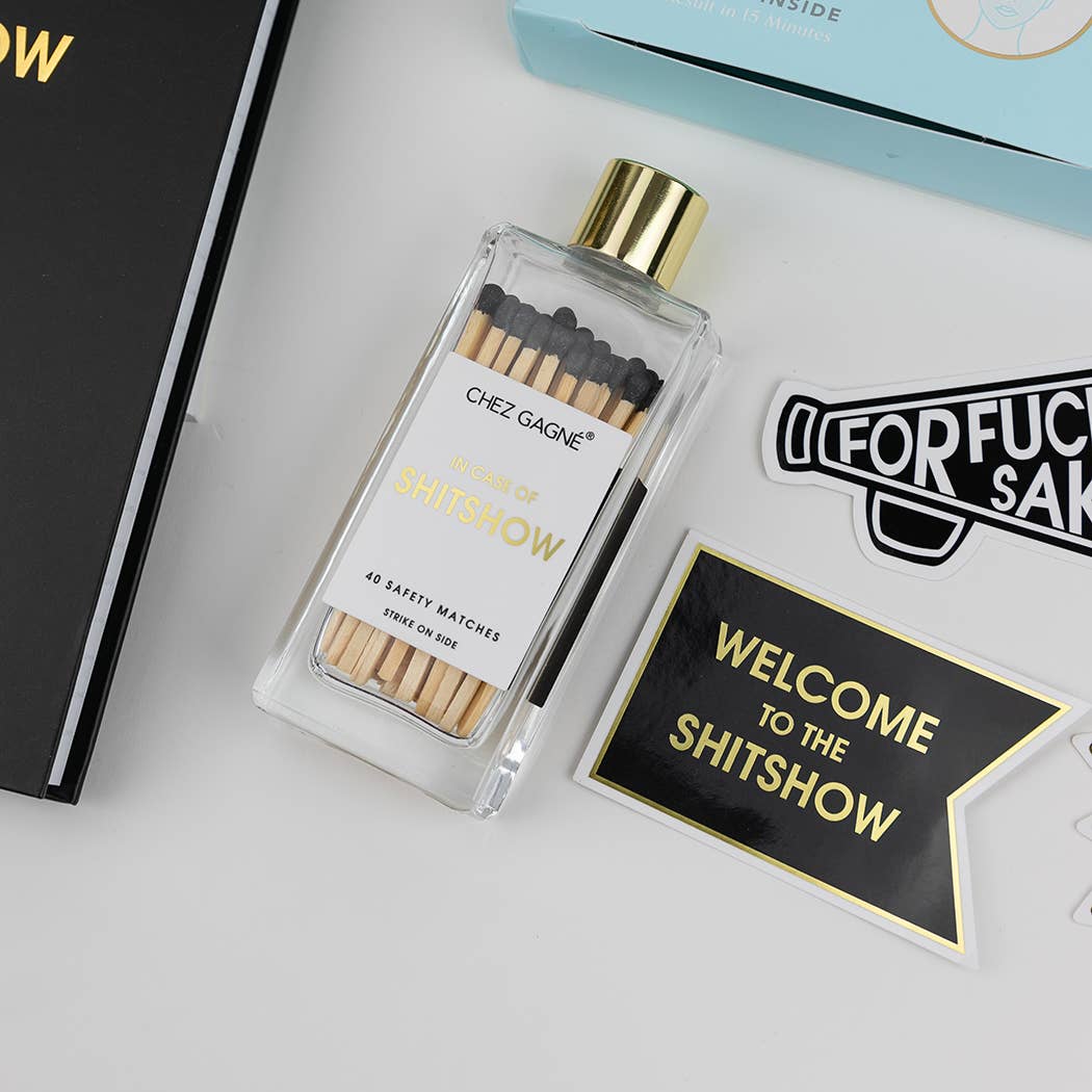 In Case of Shitshow Glass Bottle Safety Matches Black