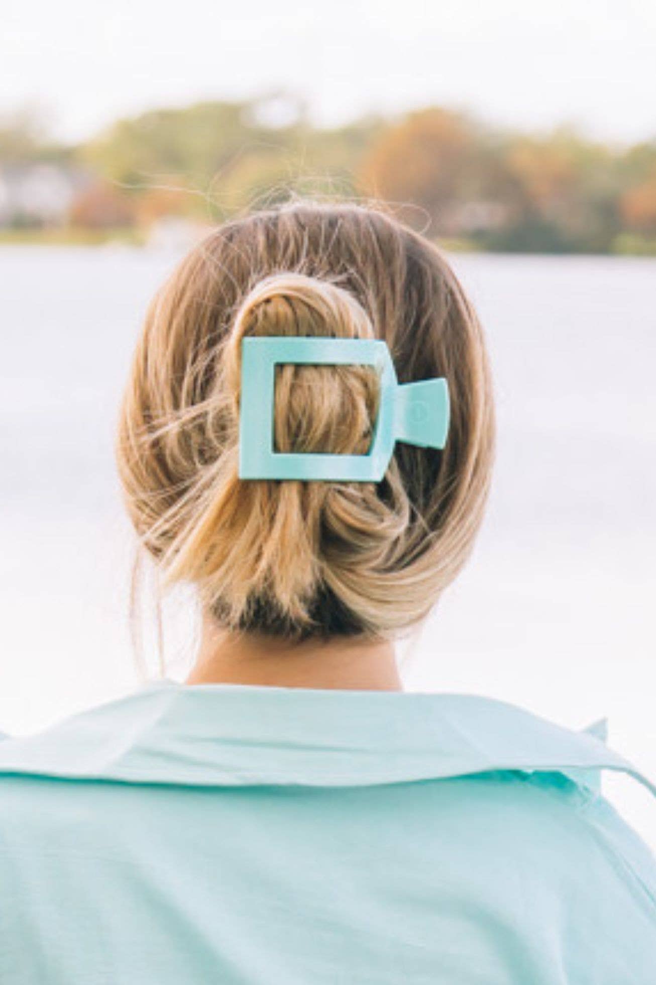 Square Flat Hair Clip | Medium | Totally Turquoise