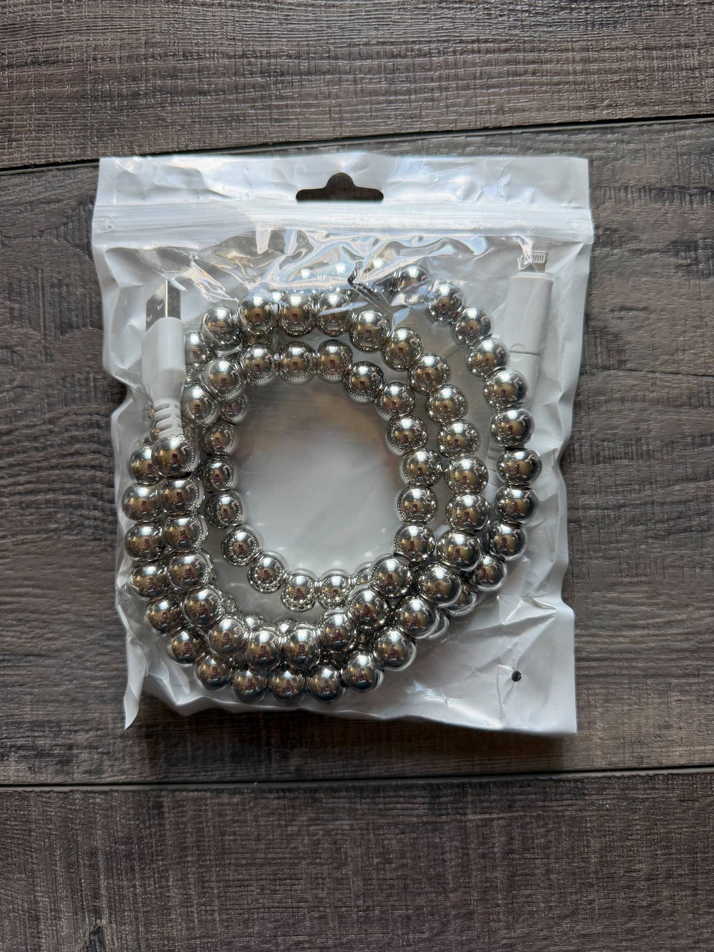 Beaded Phone Charger w/Lightning & USB-C Cable