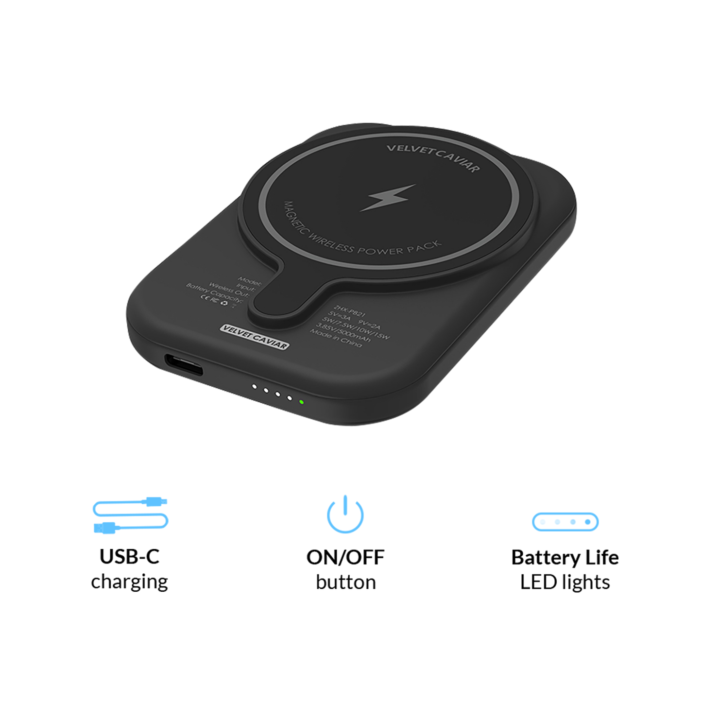 Wireless Phone Charger - Black Leopard