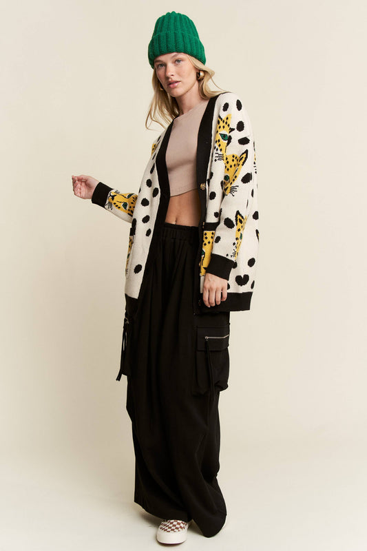 PLUS SIZE CHEETAHLICIOUS CARDIGAN
