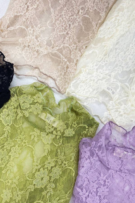 PLUS SIZE Mesh Floral print top