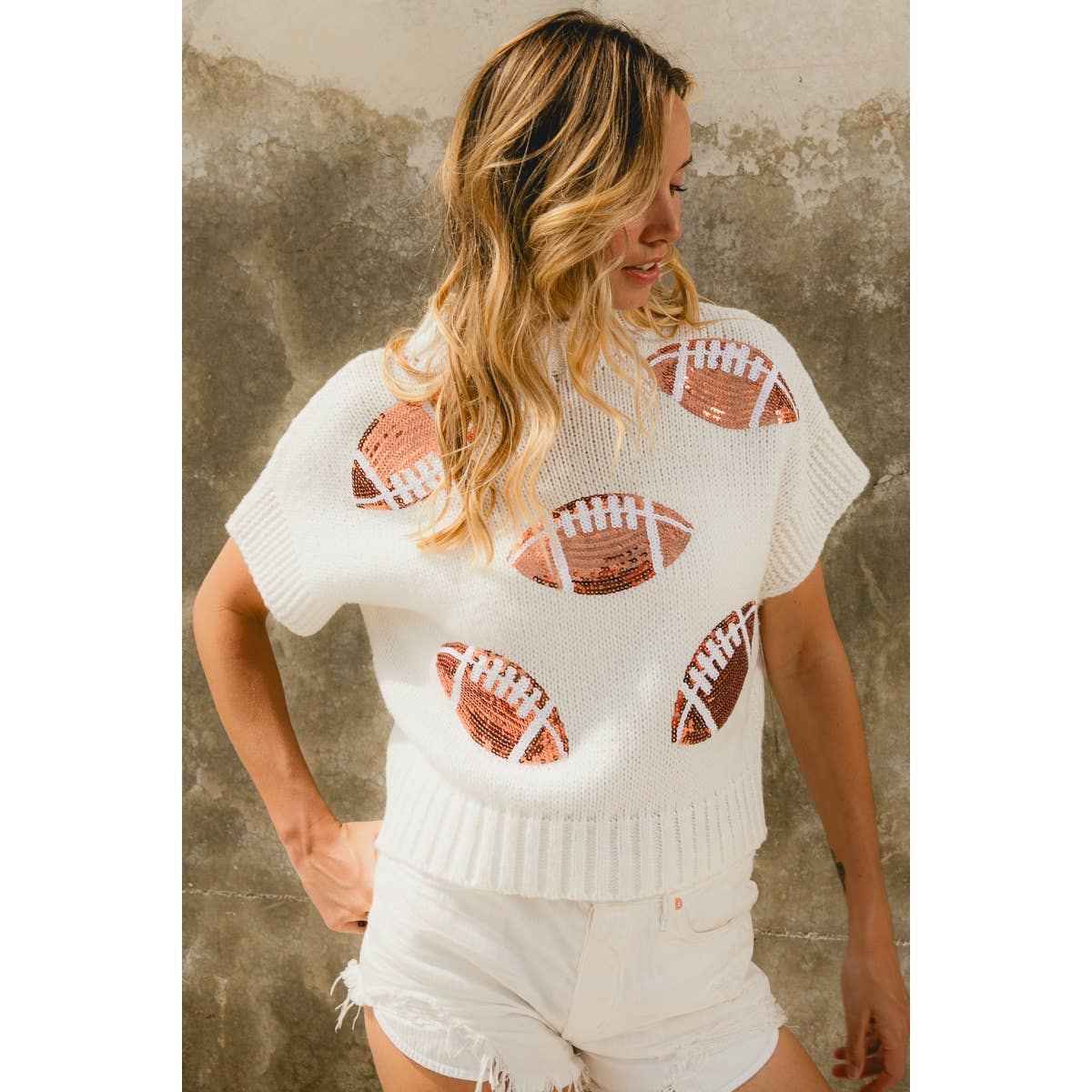 Sequin Football Sweater