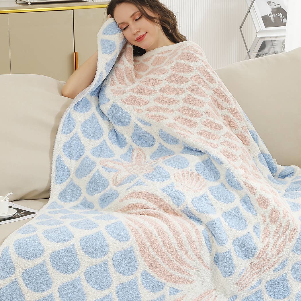 Mermaid Printed Cozy Soft Throw Blanket