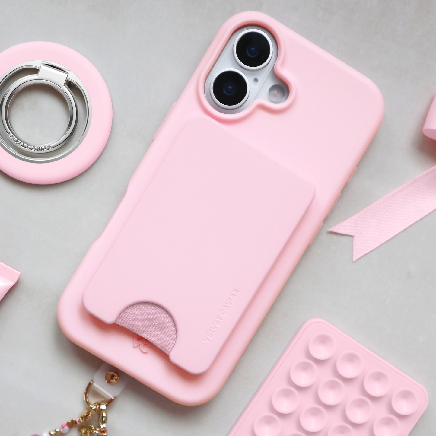 Magnetic Phone Wallet - Strawberry Milk