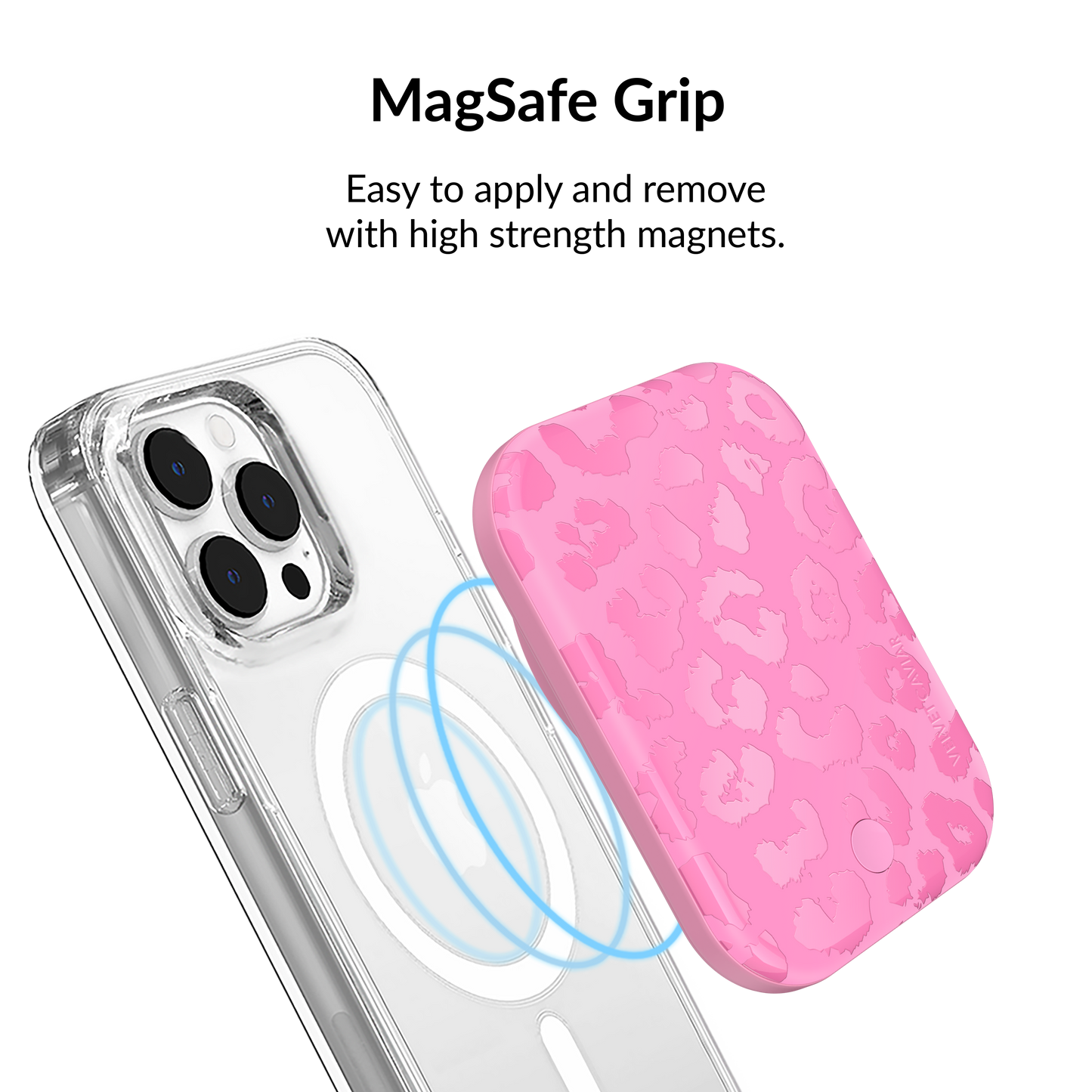 Wireless Phone Charger - Hot Pink Leopard