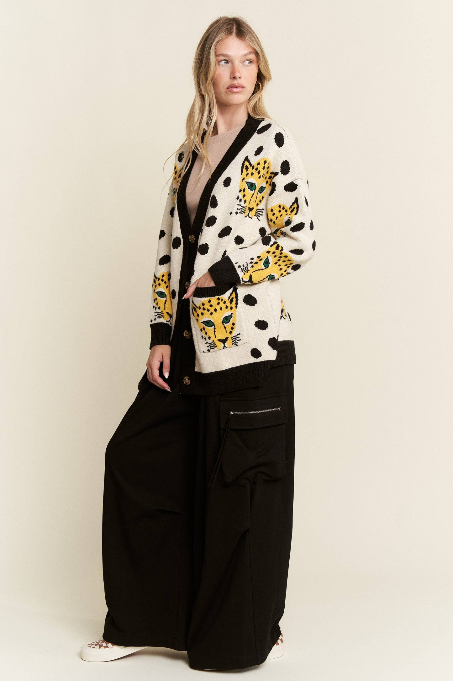 PLUS SIZE CHEETAHLICIOUS CARDIGAN