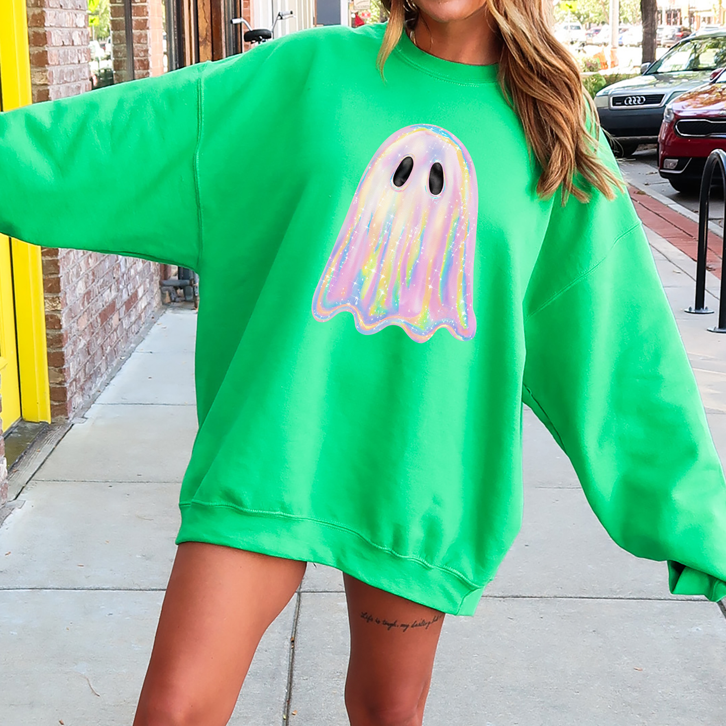 Shimmering Ghost, Iridescent Ghost Halloween Sweatshirt
