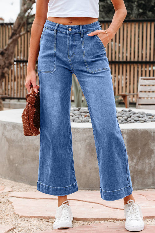 Ashleigh Cropped High Rise Wide Leg Jeans