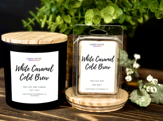 White Caramel Cold Brew 16 oz 100% Soy Candle  