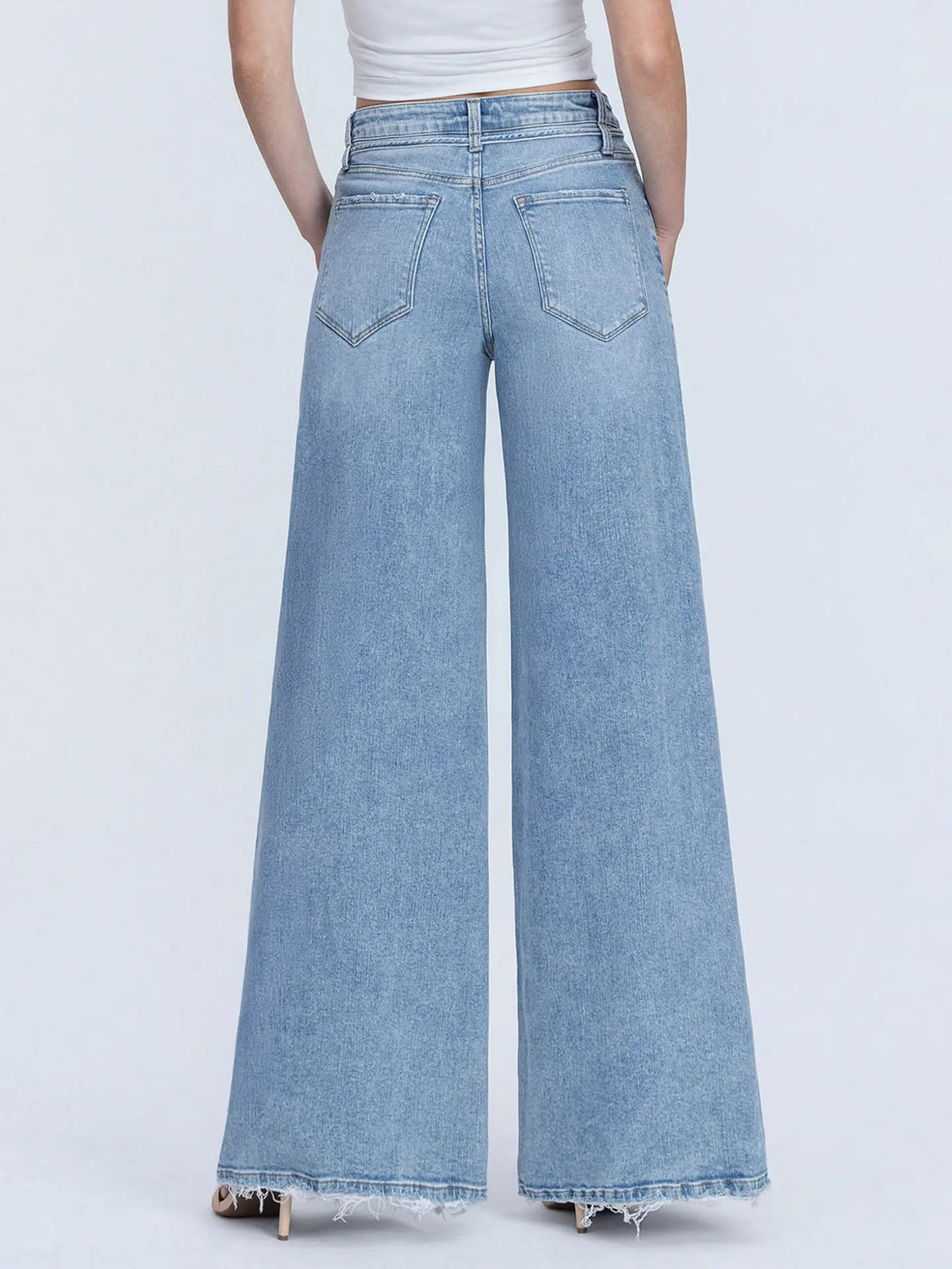 Super High Rise Palazzo w/Waist Tie Jeans