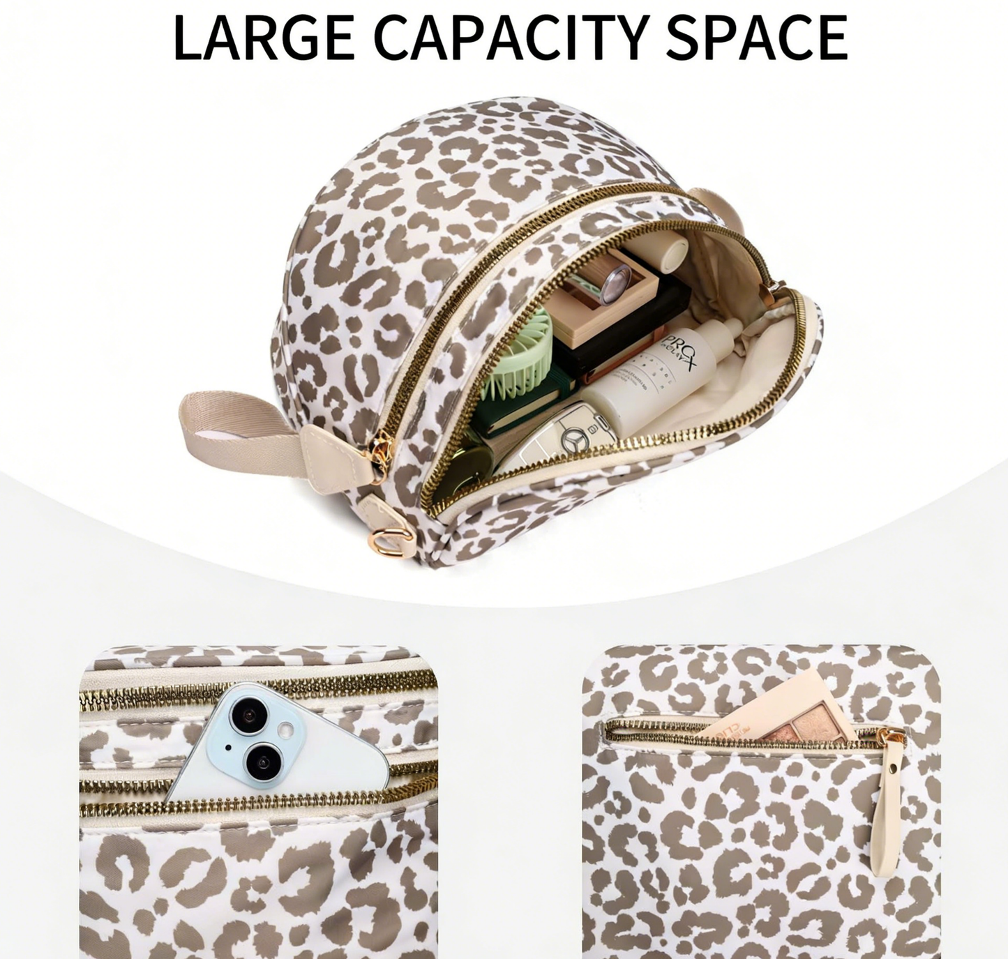 Leopard Crossbody Bum Bag w/Chain