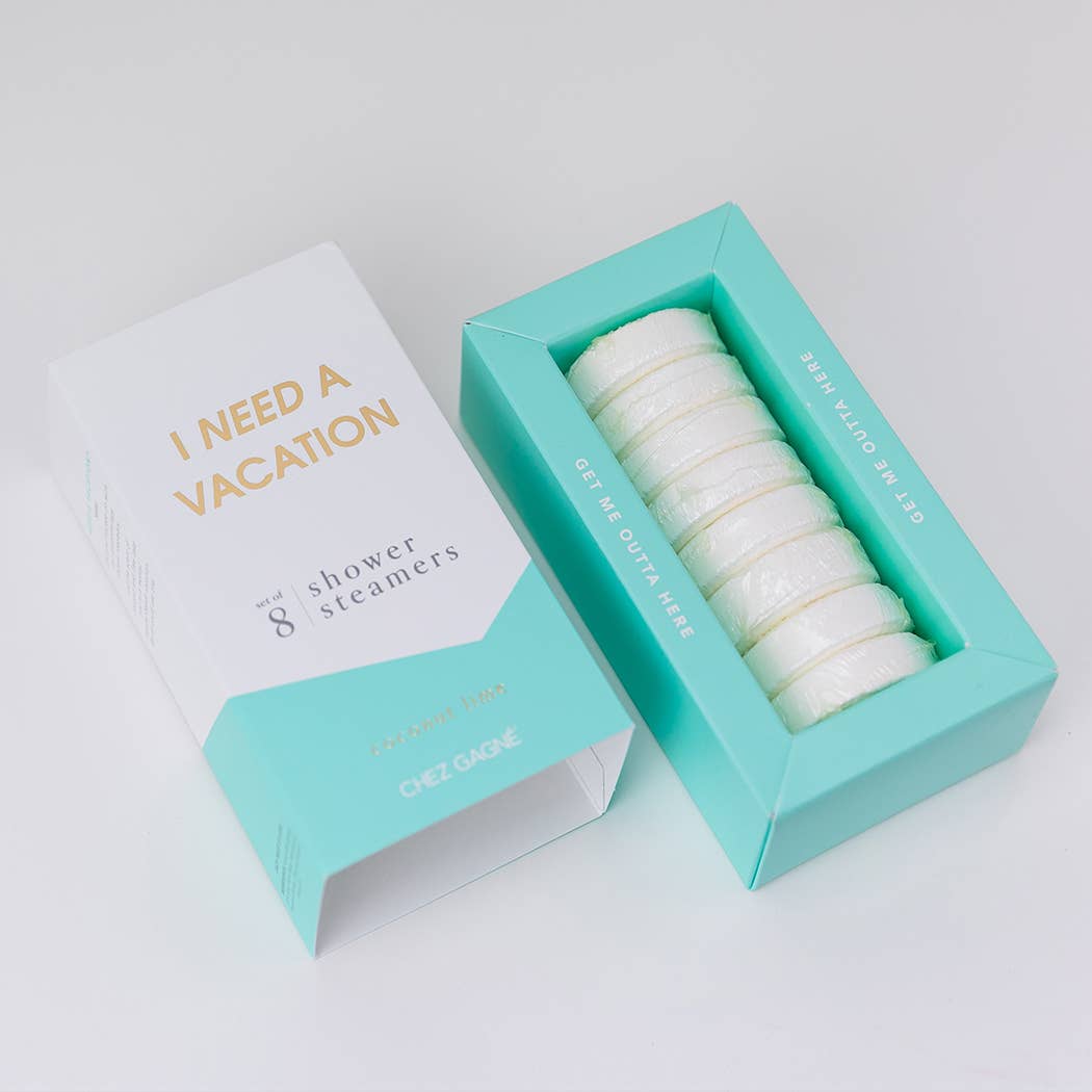 "I Need A Vacation" Shower Steamers - Coconut Lime - Set of 8