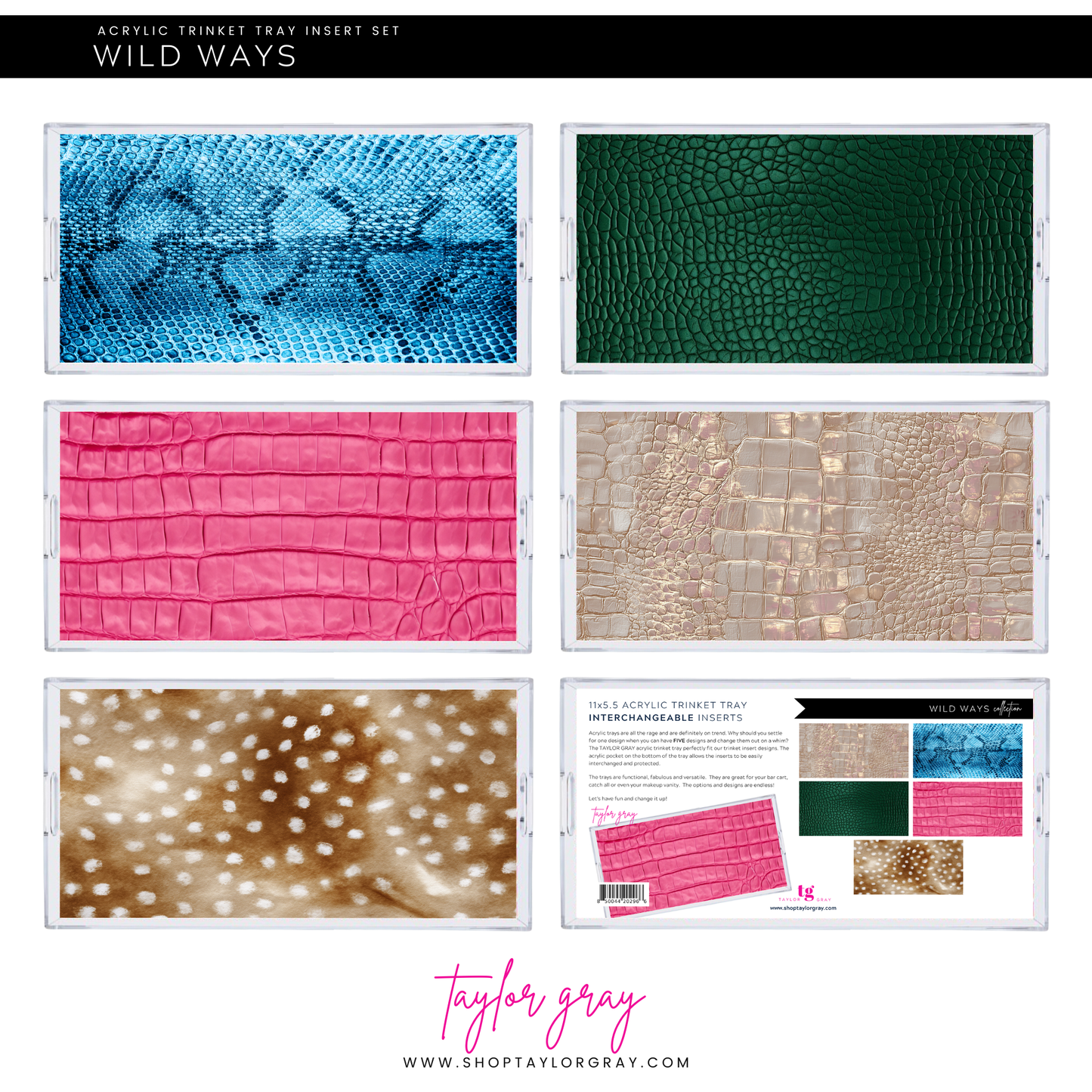 5.5 x 11 WILD WAYS Insert Set of 5