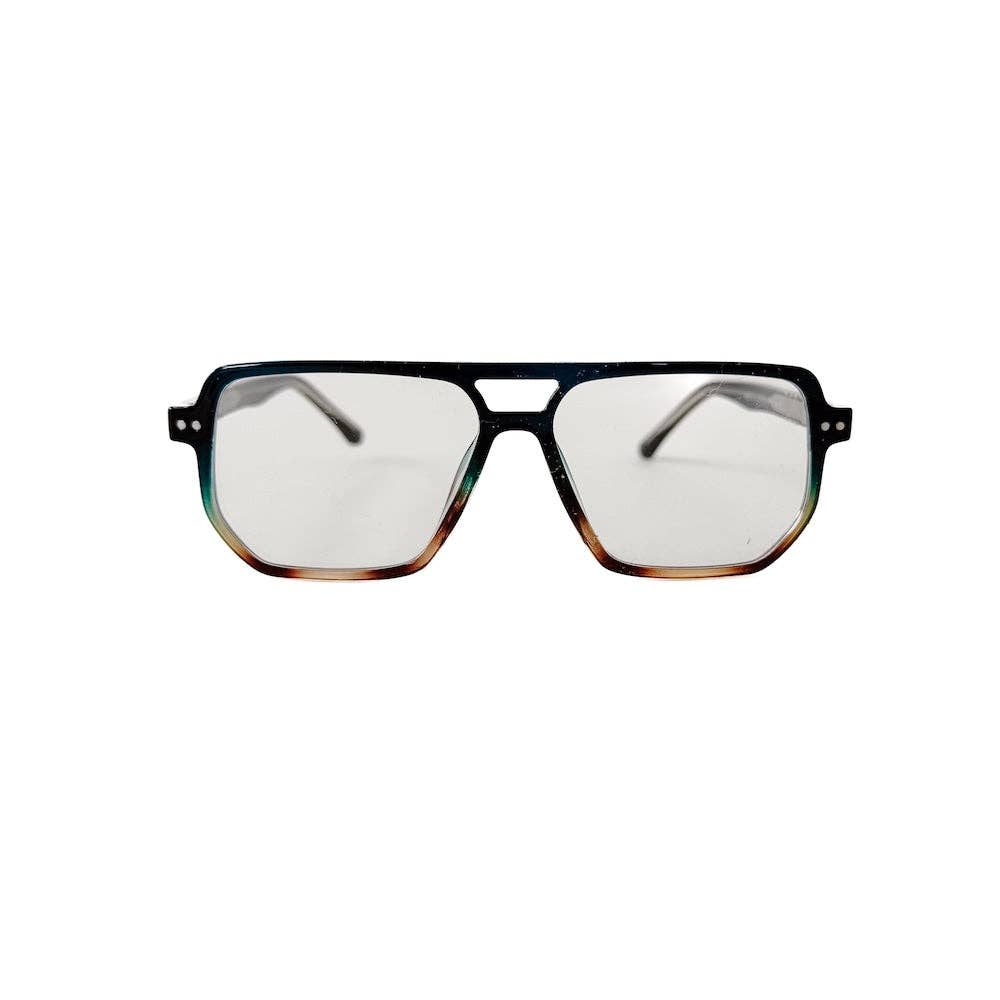 Oversized Square Aviator Blue Light Glasses